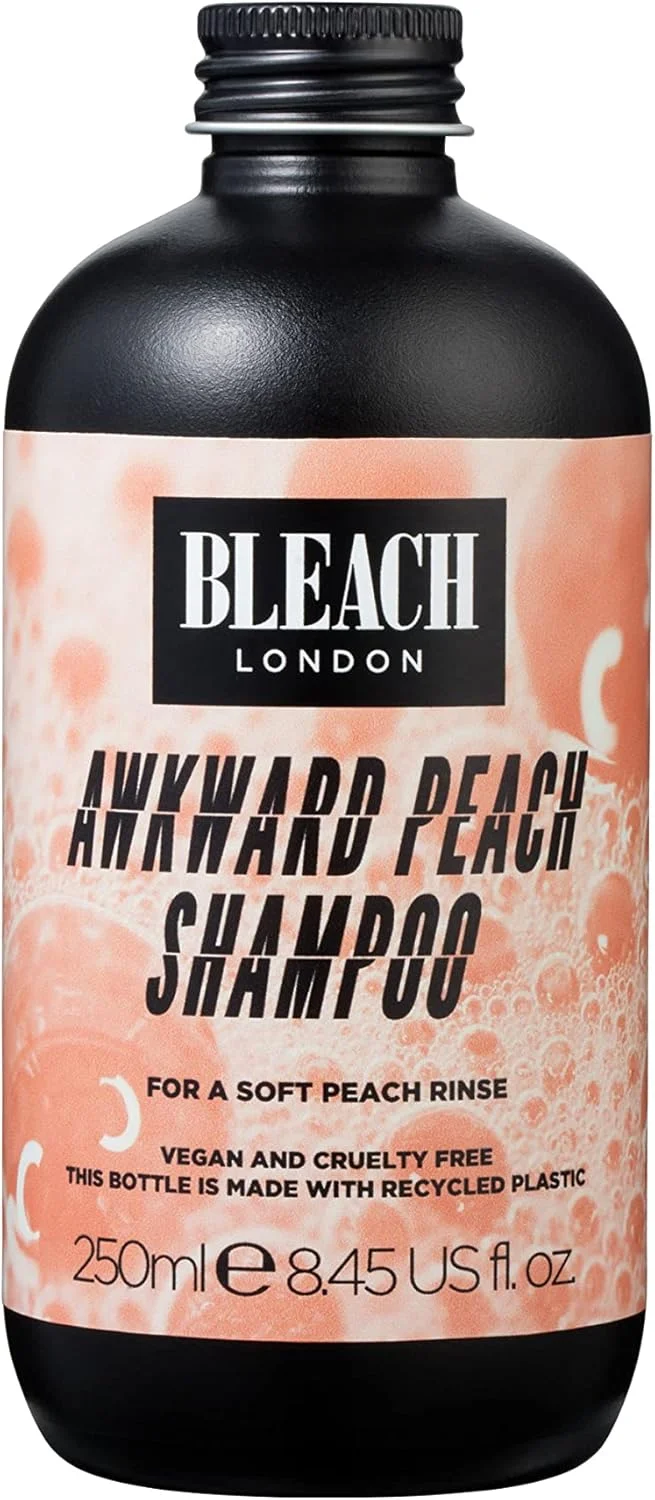شامپو هلویی نامناسب Bleach London - فرمول تونینگ هلویی، برای موهای دکلره شده، رنگ دهنده، تقویت کننده بلوند گرم - بدون پارابن - (250 میلی لیتر)