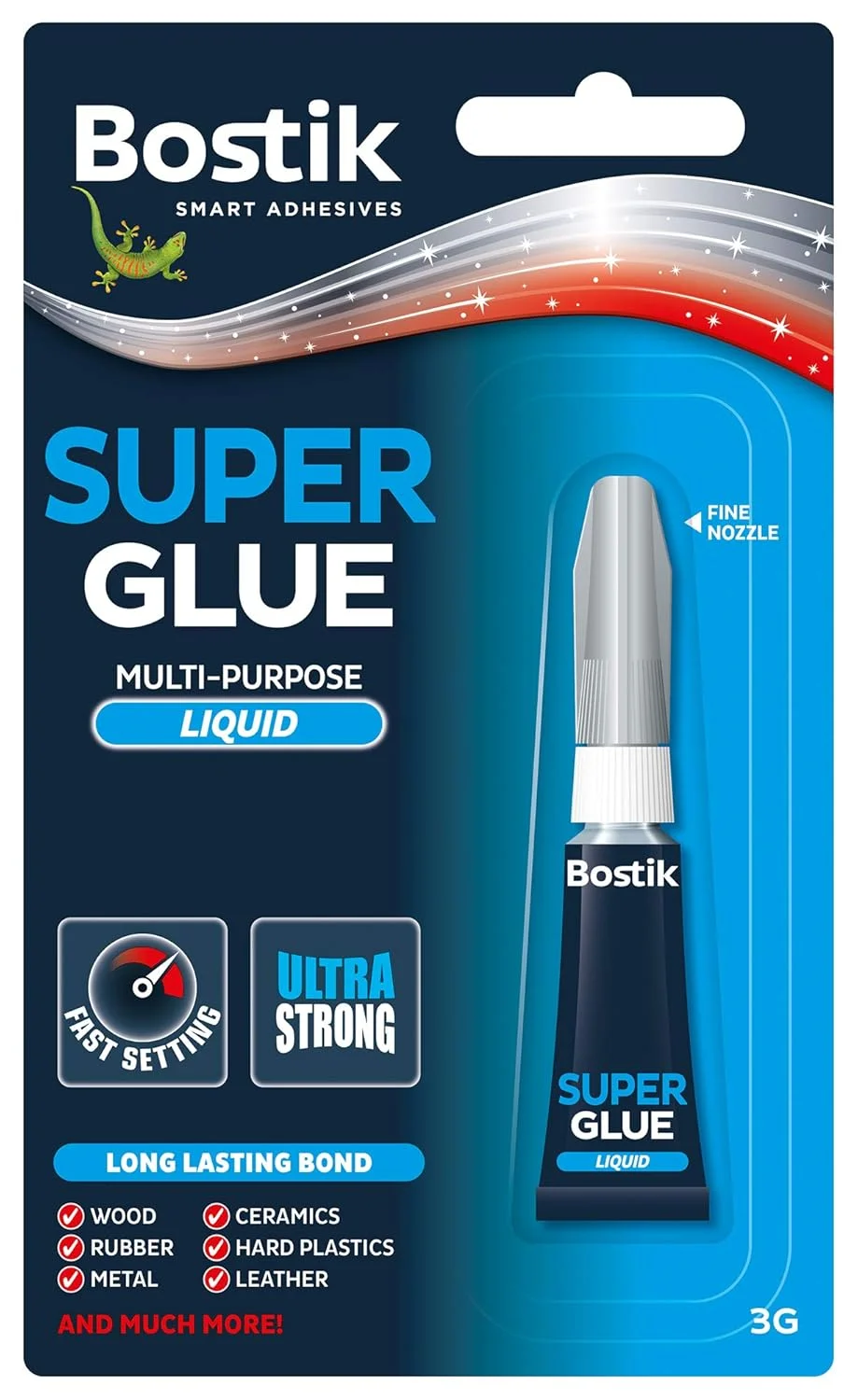 چسب مایع سوپر گلو بوستیک، گیرایش سریع، چسب مایع چند منظوره با نازل دقیق، اندازه: 3 گرم
