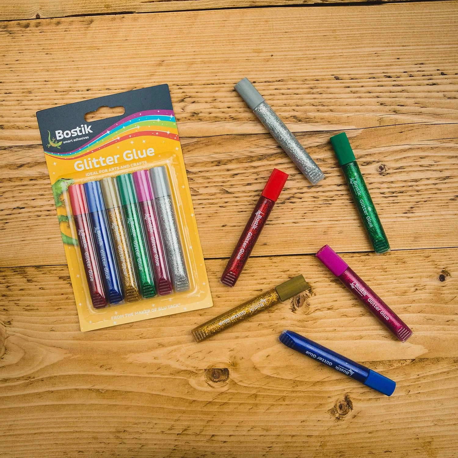 قلم چسب اکلیلی بوستیک برای کارهای دستی (6 رنگ زنده) - قابل شستشو، غیر سمی و بدون ایجاد کثیفی، لوازم هنری کودکان. ژل با قابلیت فشردن آسان برای پروژه های مدرسه، اسلایم، کارت ها، اسکرپ بوک و دکوراسیون DIY. دارای گواهی CE.