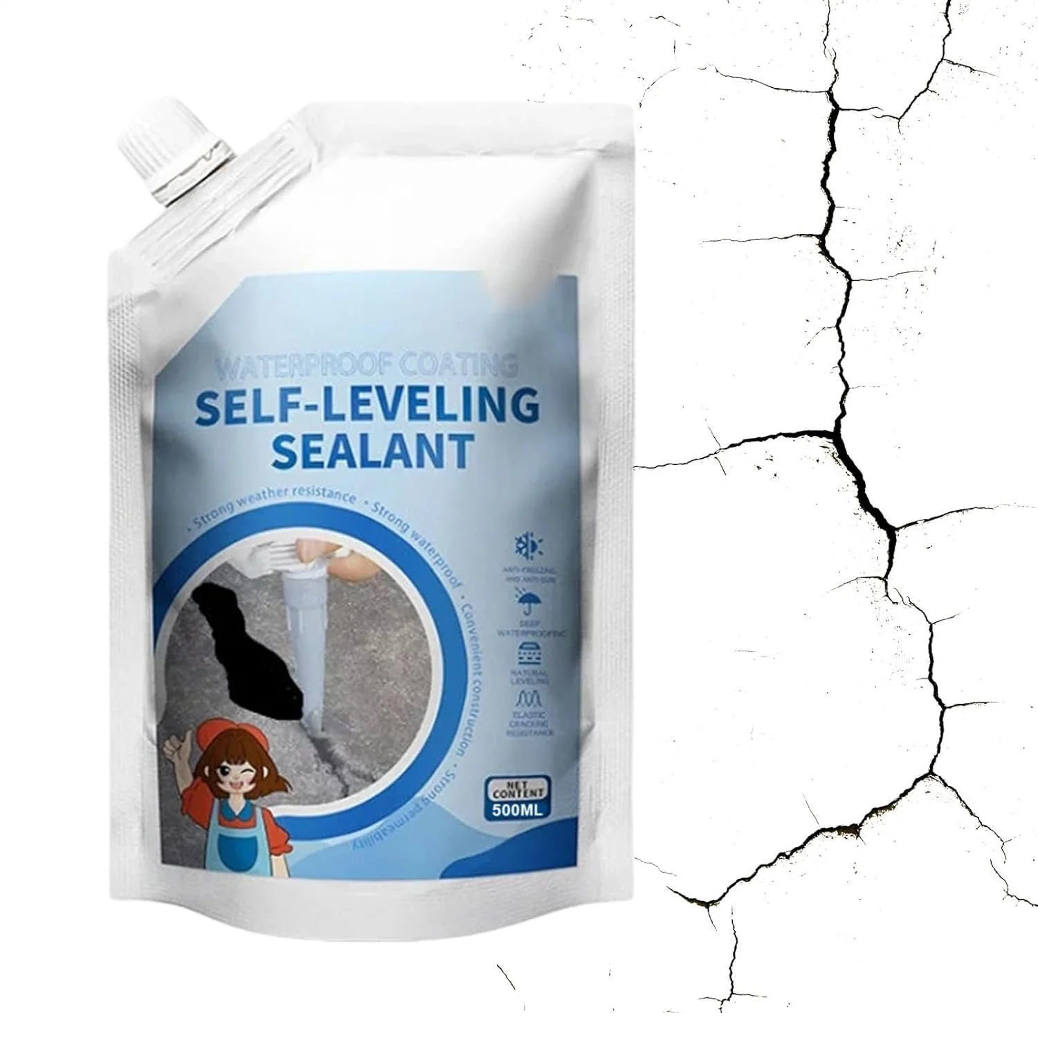 چسب ترمیم ترک بتن سنگین | چسب ترمیم ترک بتن سنگین 400 میلی لیتری | درزگیر ملات کاشی چسب سیمان برای تراز کردن آسفالت کف دیوار آجری ساختمان