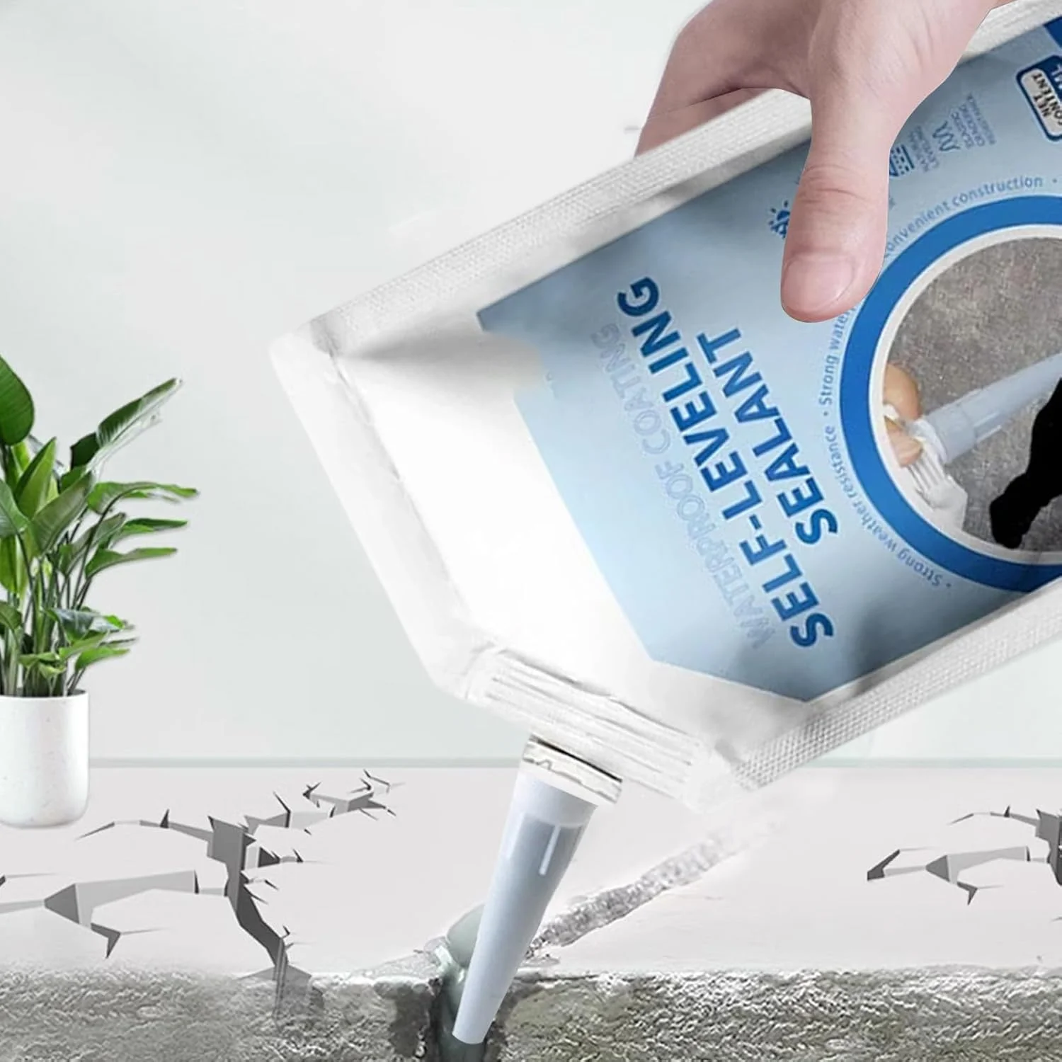 چسب ترمیم ترک بتن سنگین | چسب ترمیم ترک بتن سنگین 400 میلی لیتری | درزگیر ملات کاشی چسب سیمان برای تراز کردن آسفالت کف دیوار آجری ساختمان