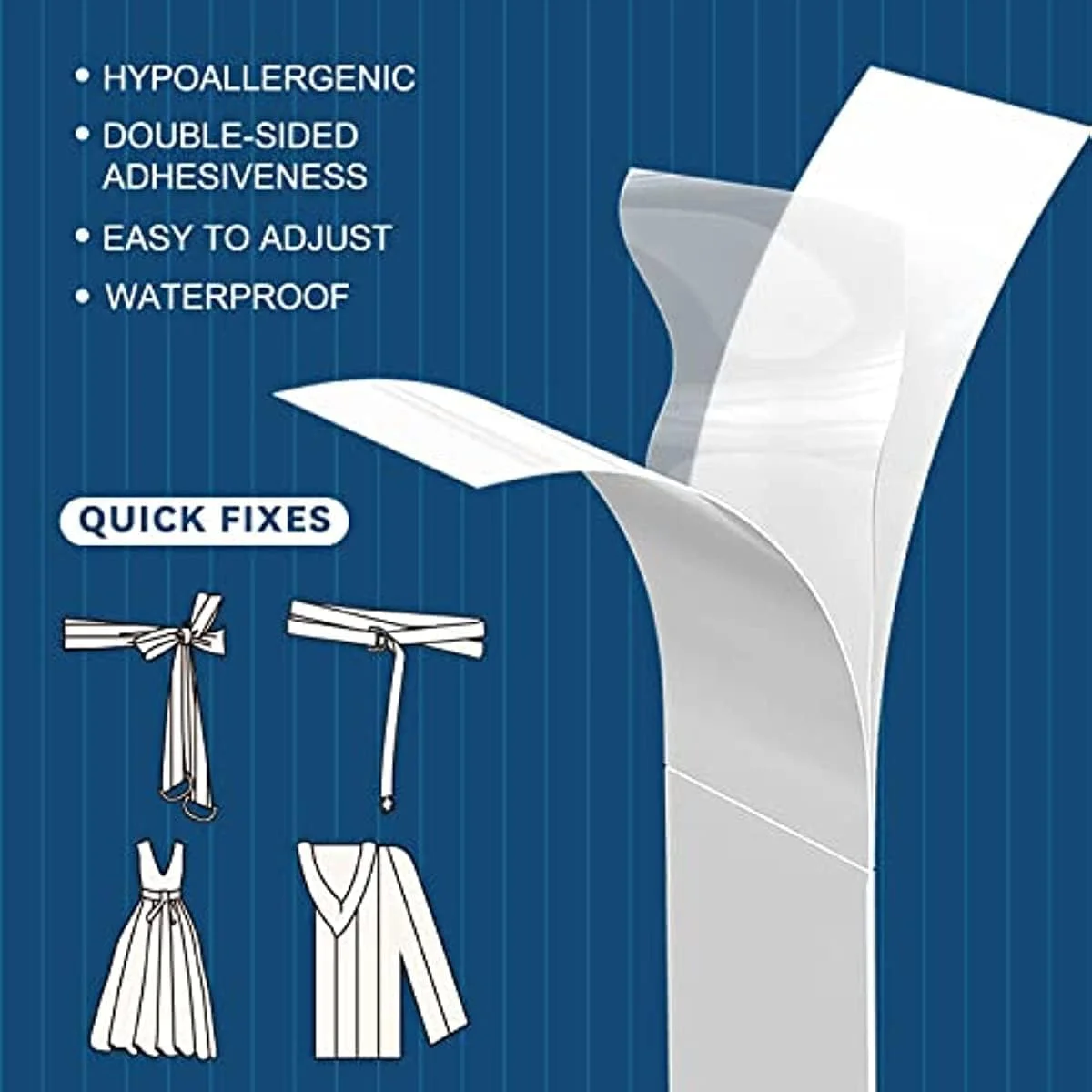 چسب دو طرفه CLINES ALI برای لباس و بدن، چسب نواری قوی، نوار چسب شفاف برای لباس زنانه