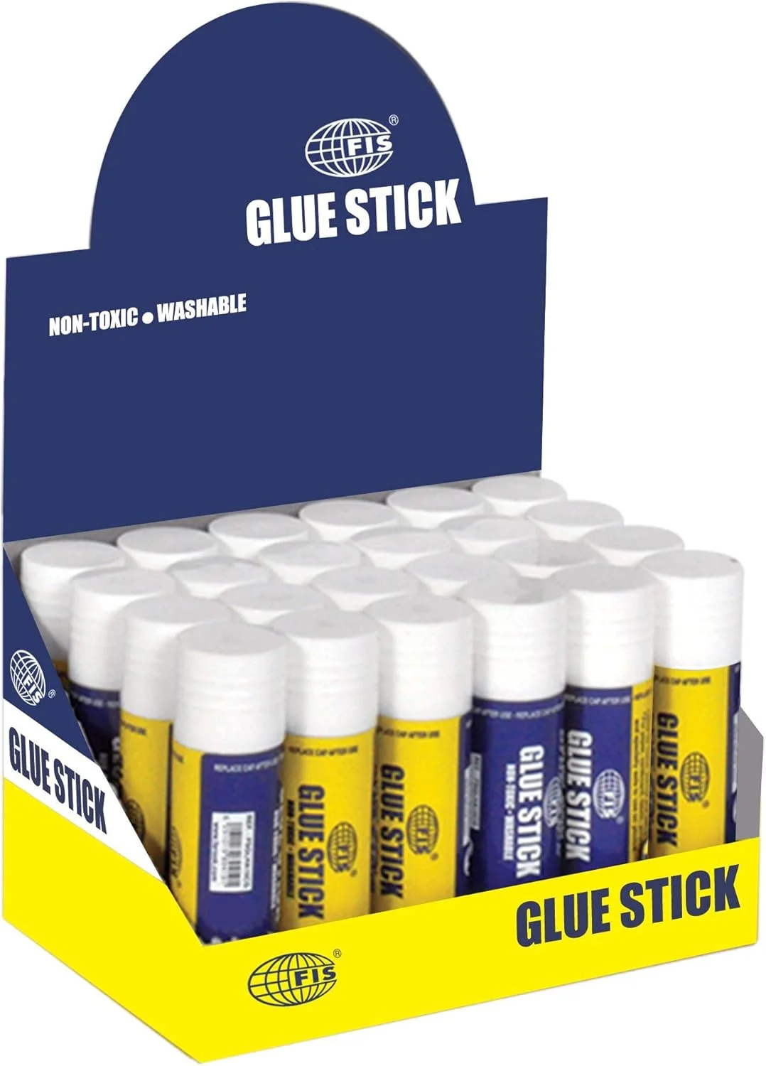 بسته 24 عددی چسب ماتیکی FIS، هر کدام 8 گرم، غیر سمی و قابل شستشو، ایده آل برای استفاده در مدرسه و اداره – FSGLHA8CG