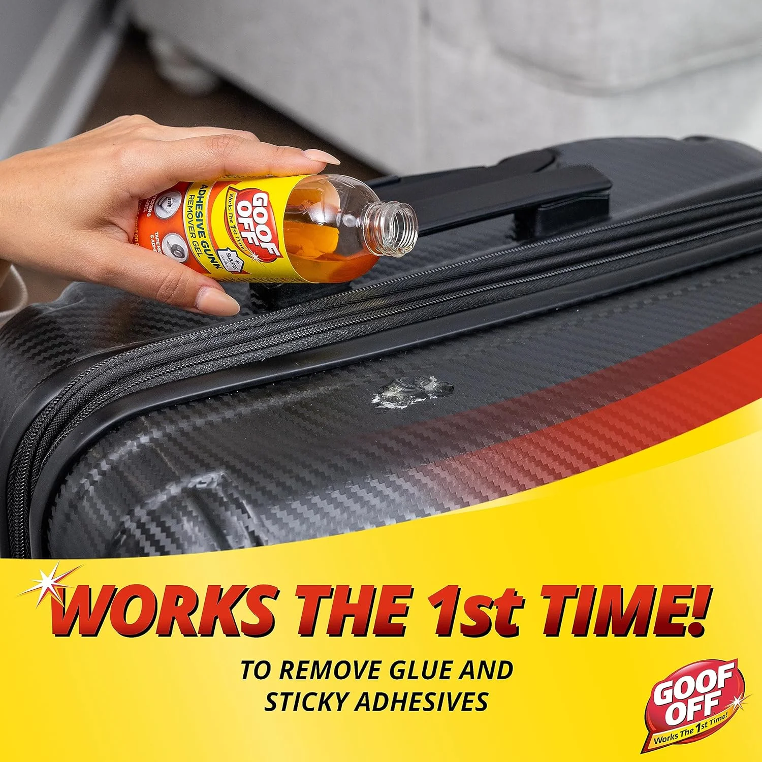مایع پاک کننده چسب گوف آف، 236 میلی لیتر، از بین برنده برچسب، چسب، لیبل، اثر نوار چسب و مواد چسبنده، ایده آل برای سطوح سخت مانند فلز، شیشه و پلاستیک غیر اکریلیک