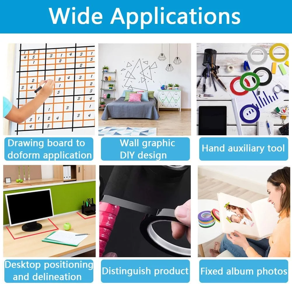 نوار وایت برد گودرن، 6 رول نوار هنری نمودار گرافیکی 3 میلی متری 50 متری خود چسب، نوار خط دار نازک، نوار شبکه تخته پاک کن خشک، نوارهای علامت گذاری، نوار تخته سفید DIY برای نمودارها، مجلات، صنایع دستی - مشکی نوار وایت برد گودرن، 6 رول نوار هنری نمودار گرافیکی 3 میلی متری 50 متری خود چسب، نوار خط دار نازک، نوار شبکه تخته پاک کن خشک، نوارهای علامت گذاری، نوار تخته سفید DIY برای نمودارها، مجلات، صنایع دستی - مشکی