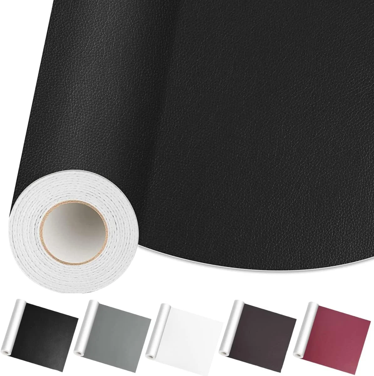 تکه چرمی تعمیراتی Goodern، نوار تعمیر چرم برای مبلمان، 50X137 سانتی متر، چسب خودکار بزرگ، کیت تکه برای روکش مجدد مبل، صندلی ماشین، کاناپه، صندلی های وینیل، ژاکت، کفش، تعمیر پارچه و پارگی (مشکی)
