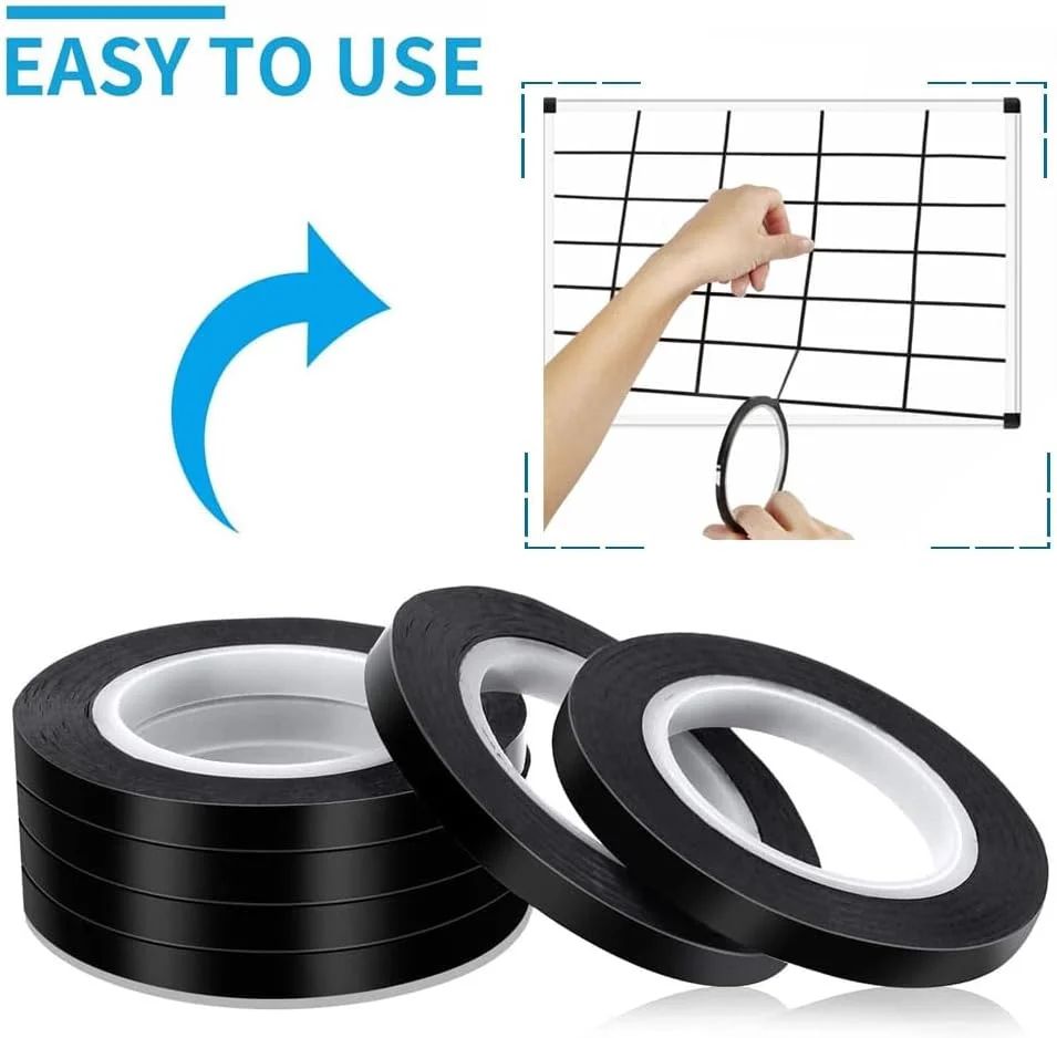 نوار وایت برد گودرن، 6 رول نوار هنری نمودار گرافیکی 3 میلی متری 50 متری خود چسب، نوار خط دار نازک، نوار شبکه تخته پاک کن خشک، نوارهای علامت گذاری، نوار تخته سفید DIY برای نمودارها، مجلات، صنایع دستی - مشکی نوار وایت برد گودرن، 6 رول نوار هنری نمودار گرافیکی 3 میلی متری 50 متری خود چسب، نوار خط دار نازک، نوار شبکه تخته پاک کن خشک، نوارهای علامت گذاری، نوار تخته سفید DIY برای نمودارها، مجلات، صنایع دستی - مشکی