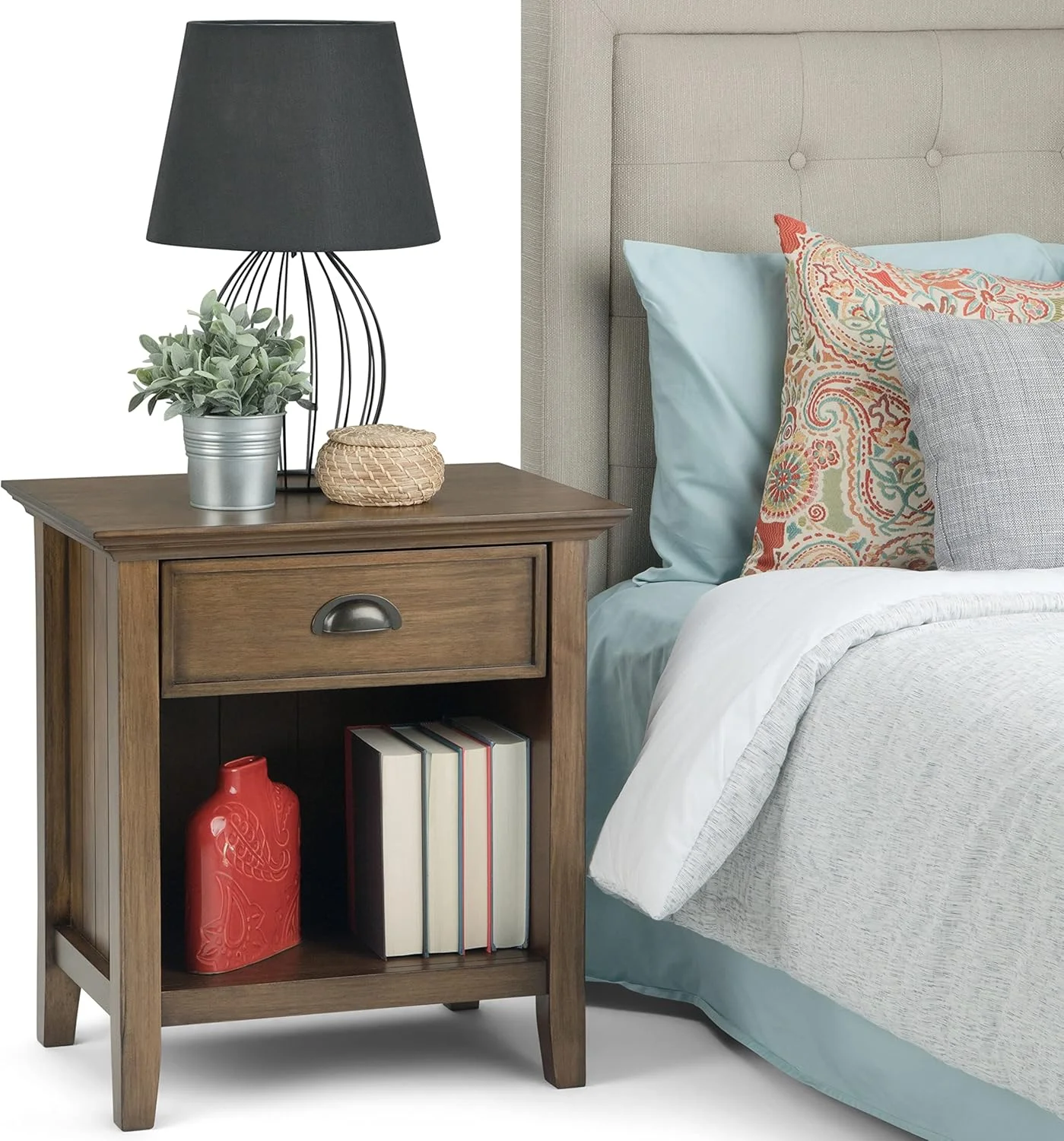 میز پاتختی چوبی روستیک Simpli Home 3AXCACA-02RNAB Acadian با عرض 60 سانتی متر، رنگ قهوه ای طبیعی روستیک میز پاتختی چوبی روستیک Simpli Home 3AXCACA-02RNAB Acadian با عرض 60 سانتی متر، رنگ قهوه ای طبیعی روستیک