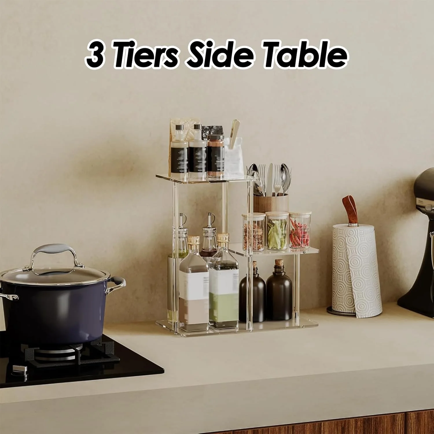 میز عسلی اکریلیک، میز کنار تختی شفاف 3 طبقه، قفسه مبلمان کوچک خانگی برای راهرو ورودی اتاق خواب، اتاق نشیمن، دفاتر، حمام میز عسلی اکریلیک، میز کنار تختی شفاف 3 طبقه، قفسه مبلمان کوچک خانگی برای راهرو ورودی اتاق خواب، اتاق نشیمن، دفاتر، حمام