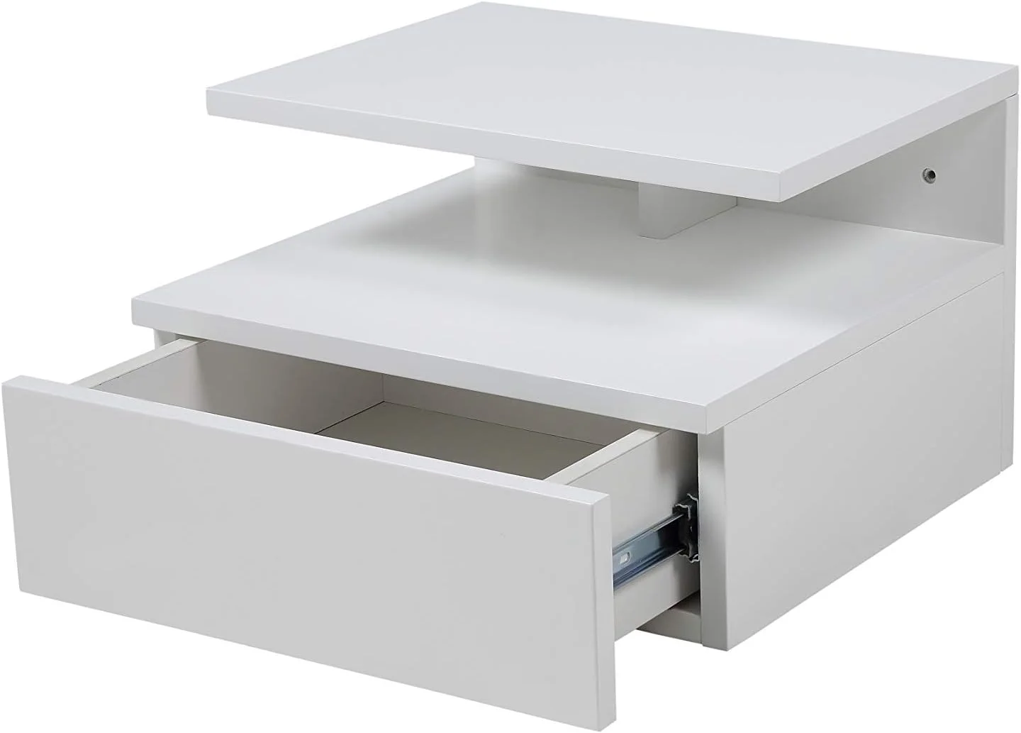 میز کنار تختی شناور Fia از AC Design Furniture، سفید، 1 عدد، میز کنار تختی دیواری با کشو و یک قفسه، مبلمان اتاق خواب، ارتفاع: 22.5 x عرض: 35 x عمق: 32 سانتی متر