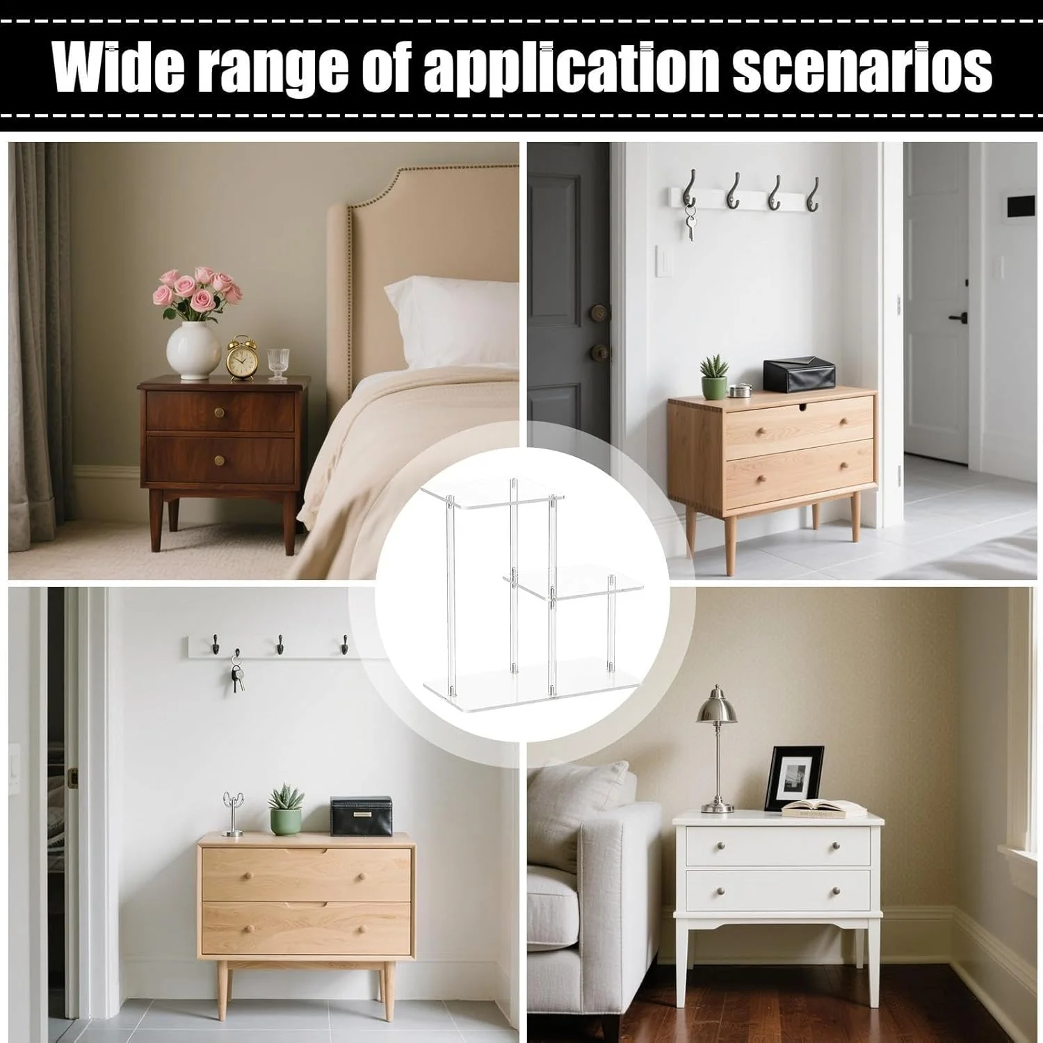 میز عسلی اکریلیک، میز کنار تختی شفاف 3 طبقه، قفسه مبلمان کوچک خانگی برای راهرو ورودی اتاق خواب، اتاق نشیمن، دفاتر، حمام میز عسلی اکریلیک، میز کنار تختی شفاف 3 طبقه، قفسه مبلمان کوچک خانگی برای راهرو ورودی اتاق خواب، اتاق نشیمن، دفاتر، حمام