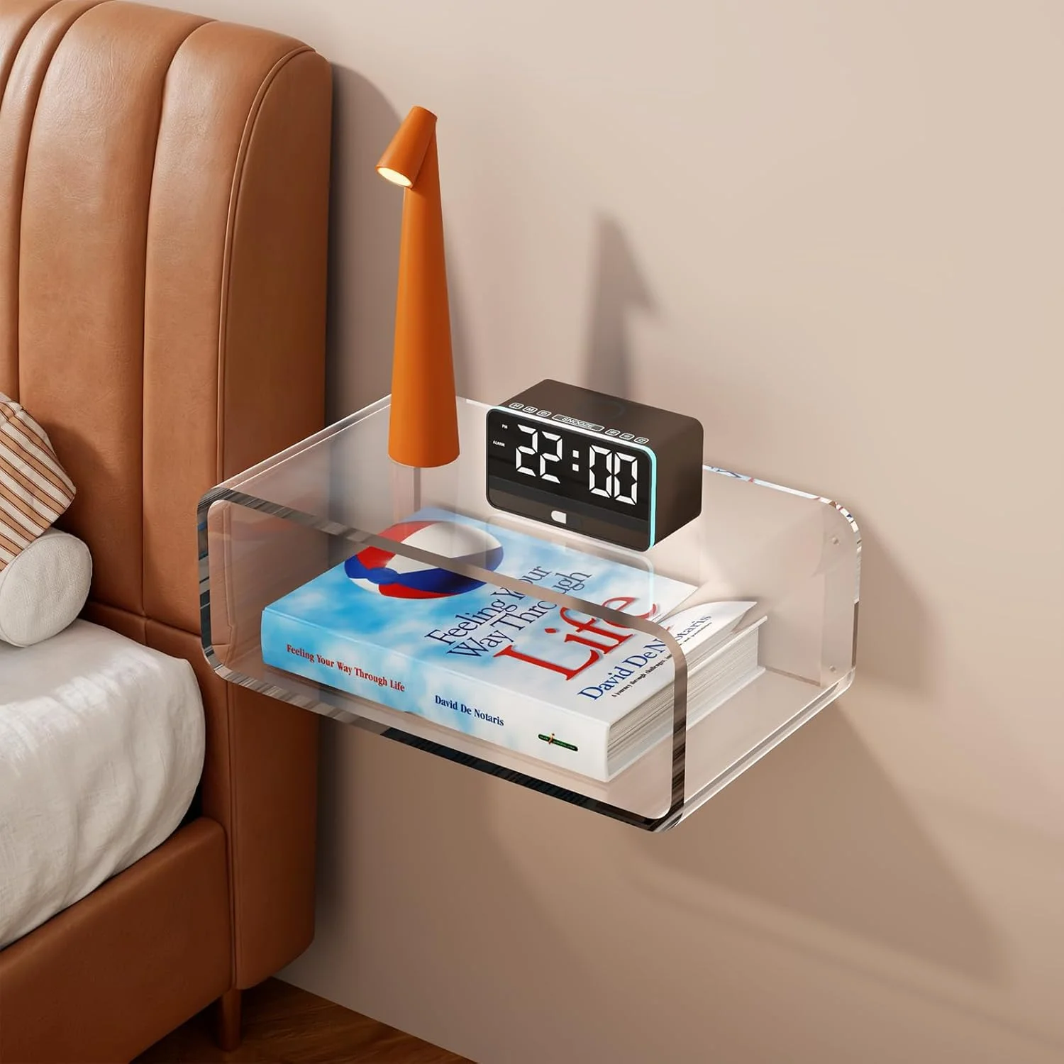 میز کنار تختی شناور شفاف اکریلیک - میز کنار تختی مدرن دیواری، طراحی فوق العاده مینیمالیستی و نامرئی، قفسه اکریلیک شفاف صرفه جویی در فضا با جلوه شناور خیره کننده برای اتاق خواب، دفتر و غیره. میز کنار تختی شناور شفاف اکریلیک - میز کنار تختی مدرن دیواری، طراحی فوق العاده مینیمالیستی و نامرئی، قفسه اکریلیک شفاف صرفه جویی در فضا با جلوه شناور خیره کننده برای اتاق خواب، دفتر و غیره.