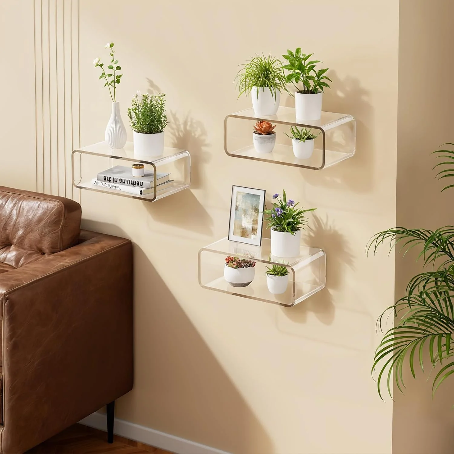 میز کنار تختی شناور شفاف اکریلیک - میز کنار تختی مدرن دیواری، طراحی فوق العاده مینیمالیستی و نامرئی، قفسه اکریلیک شفاف صرفه جویی در فضا با جلوه شناور خیره کننده برای اتاق خواب، دفتر و غیره. میز کنار تختی شناور شفاف اکریلیک - میز کنار تختی مدرن دیواری، طراحی فوق العاده مینیمالیستی و نامرئی، قفسه اکریلیک شفاف صرفه جویی در فضا با جلوه شناور خیره کننده برای اتاق خواب، دفتر و غیره.