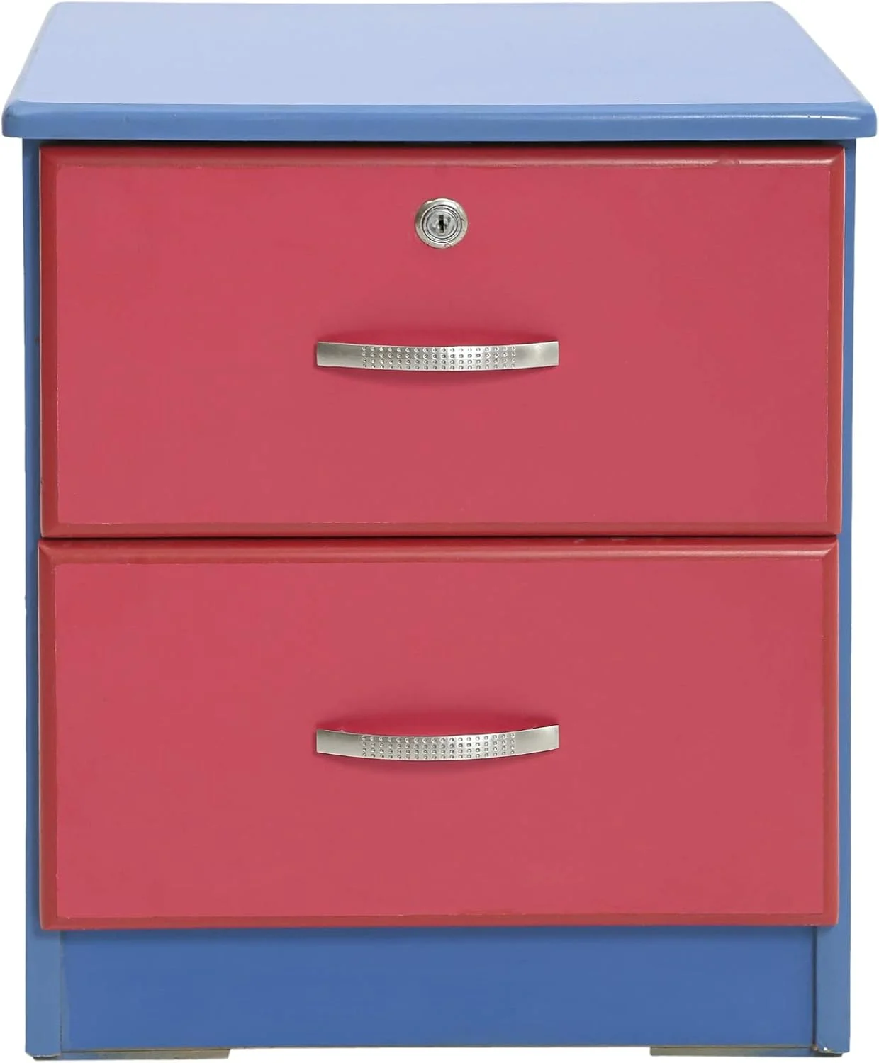 میز کنار تختی AFT با 2 کشو، آبی/قرمز - 40 سانتی متر (طول) x 40 سانتی متر (عرض) x 45 سانتی متر (ارتفاع)