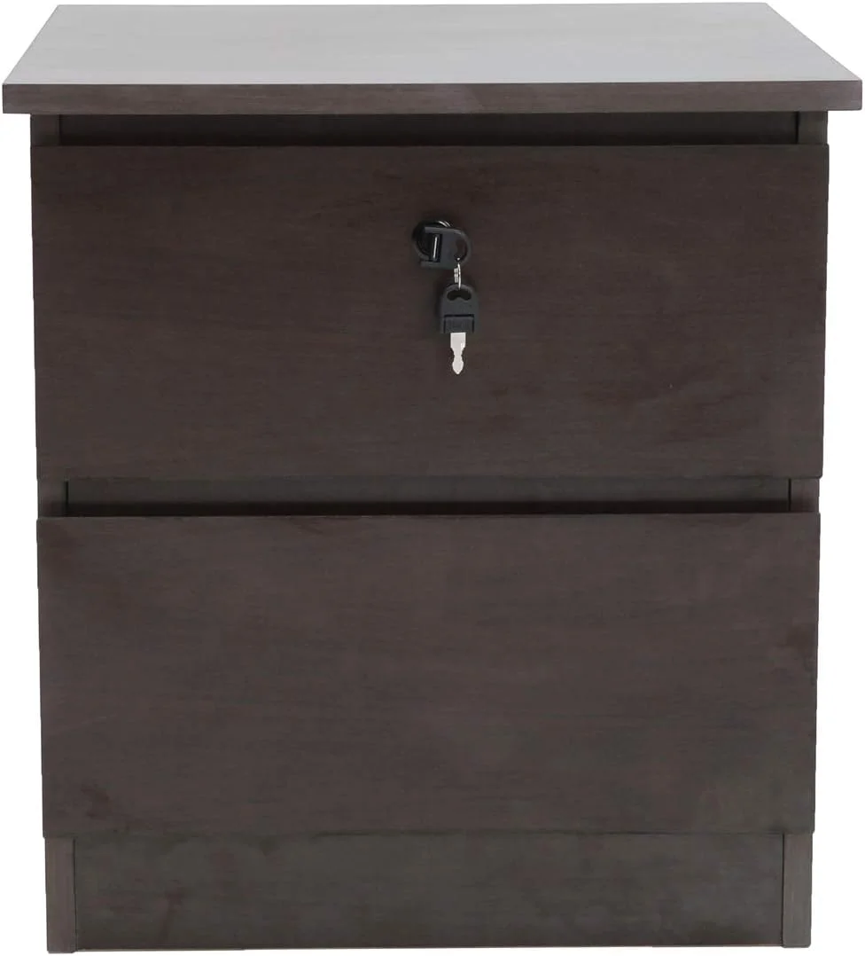 میز کنار تختی AFT با 2 کشو و یک قفل، گردویی تیره - 40cm (طول) x 40cm (عرض) x 45cm (ارتفاع) میز کنار تختی AFT با 2 کشو و یک قفل، گردویی تیره - 40cm (طول) x 40cm (عرض) x 45cm (ارتفاع)