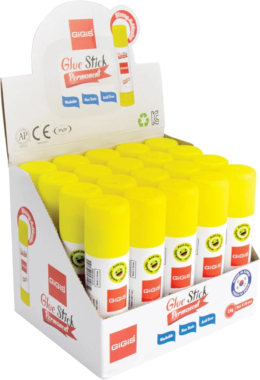چسب ماتیکی 15 گرمی GIGIS PvP (بسته 20 عددی) - ساخت کره جنوبی