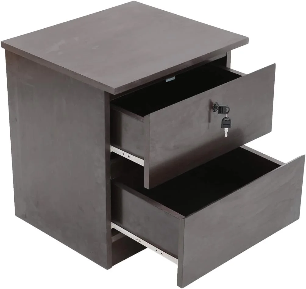 میز کنار تختی AFT با 2 کشو و یک قفل، گردویی تیره - 40cm (طول) x 40cm (عرض) x 45cm (ارتفاع) میز کنار تختی AFT با 2 کشو و یک قفل، گردویی تیره - 40cm (طول) x 40cm (عرض) x 45cm (ارتفاع)