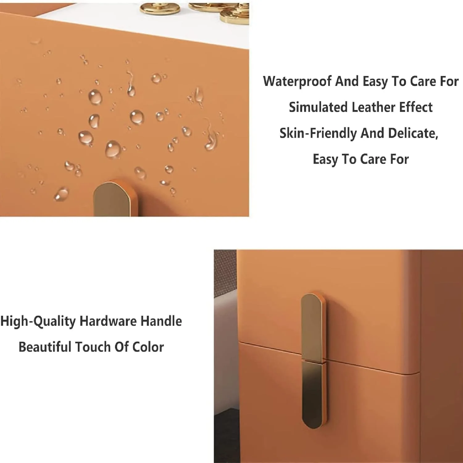 میز کنار تختی هوشمند ADORZ، میز شب مدرن لوکس با نور LED و 2 کشو، دارای 3 حالت نورپردازی و پایه های فلزی، پورت شارژ بی سیم USB، مناسب برای اتاق خواب و اتاق نشیمن