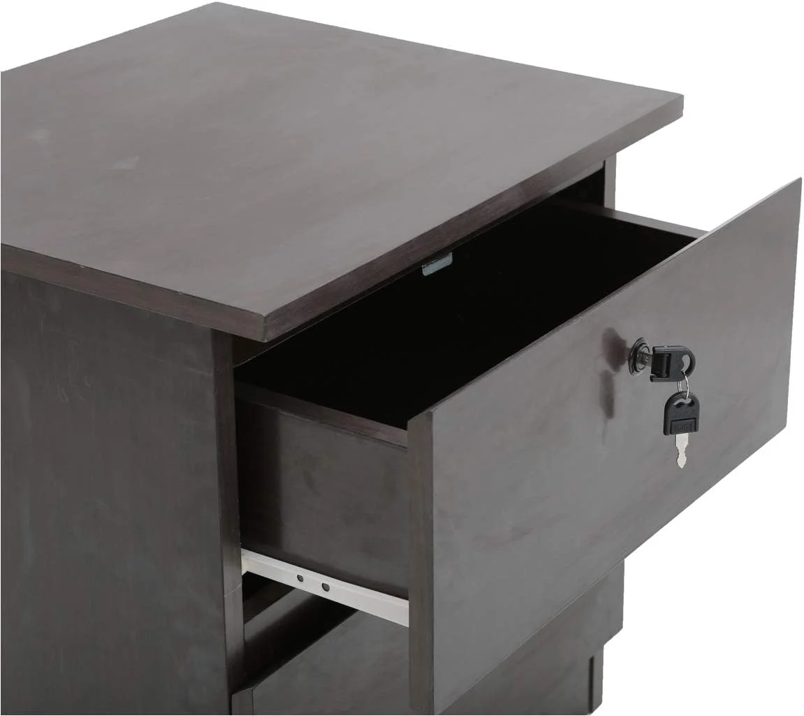 میز کنار تختی AFT با 2 کشو و یک قفل، گردویی تیره - 40cm (طول) x 40cm (عرض) x 45cm (ارتفاع) میز کنار تختی AFT با 2 کشو و یک قفل، گردویی تیره - 40cm (طول) x 40cm (عرض) x 45cm (ارتفاع)