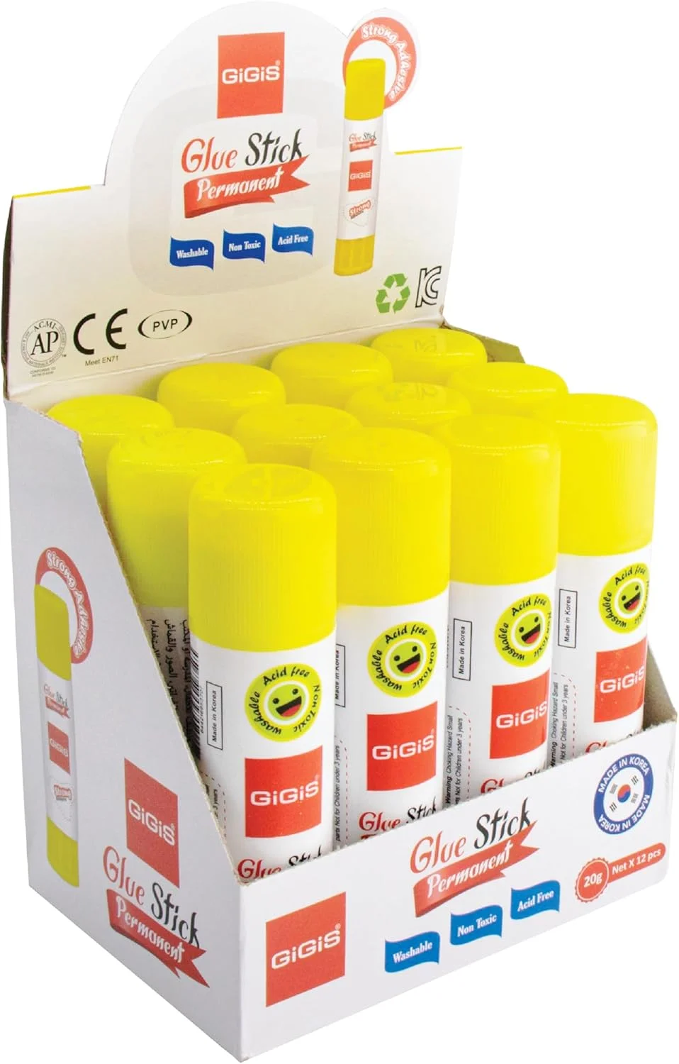 چسب ماتیکی 20 گرمی GIGIS PvP (بسته 12 عددی) - ساخت کره جنوبی