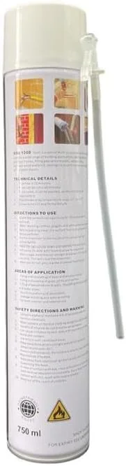 فوم پلی یورتان GSA 1200 - فوم اسپری برای پر کردن شکاف ها - فوم پلی یورتان عایق هوا و صدا - فوم چند منظوره برای آب بندی و عایق کاری - فوم منبسط شونده برای بستن ترک ها (750 میلی لیتر)