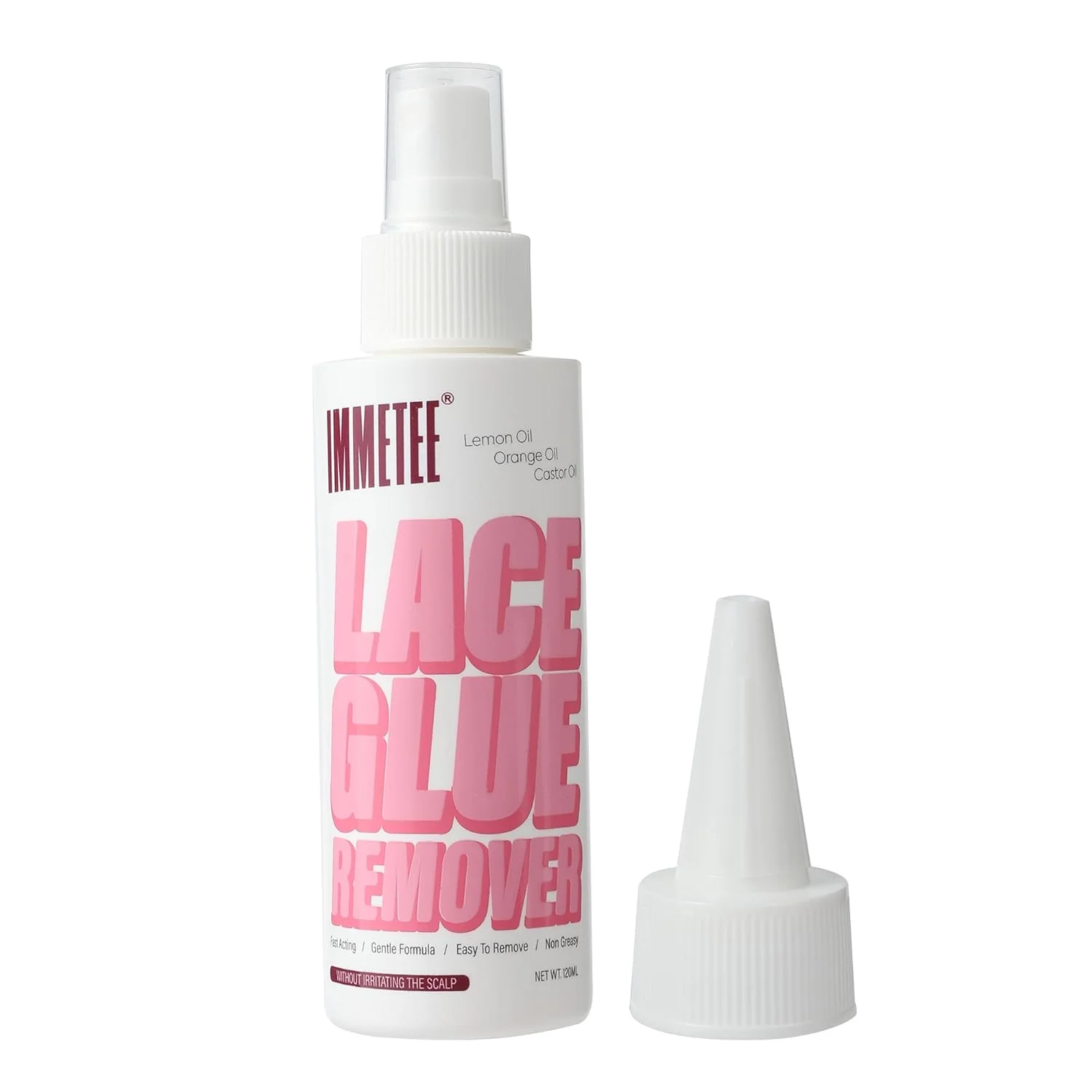 اسپری ریموور اکستنشن مو Immetee، ریموور چسب کلاه گیس و اکستنشن مو با عملکرد سریع، ریموور چسب نواری 120 میلی لیتر