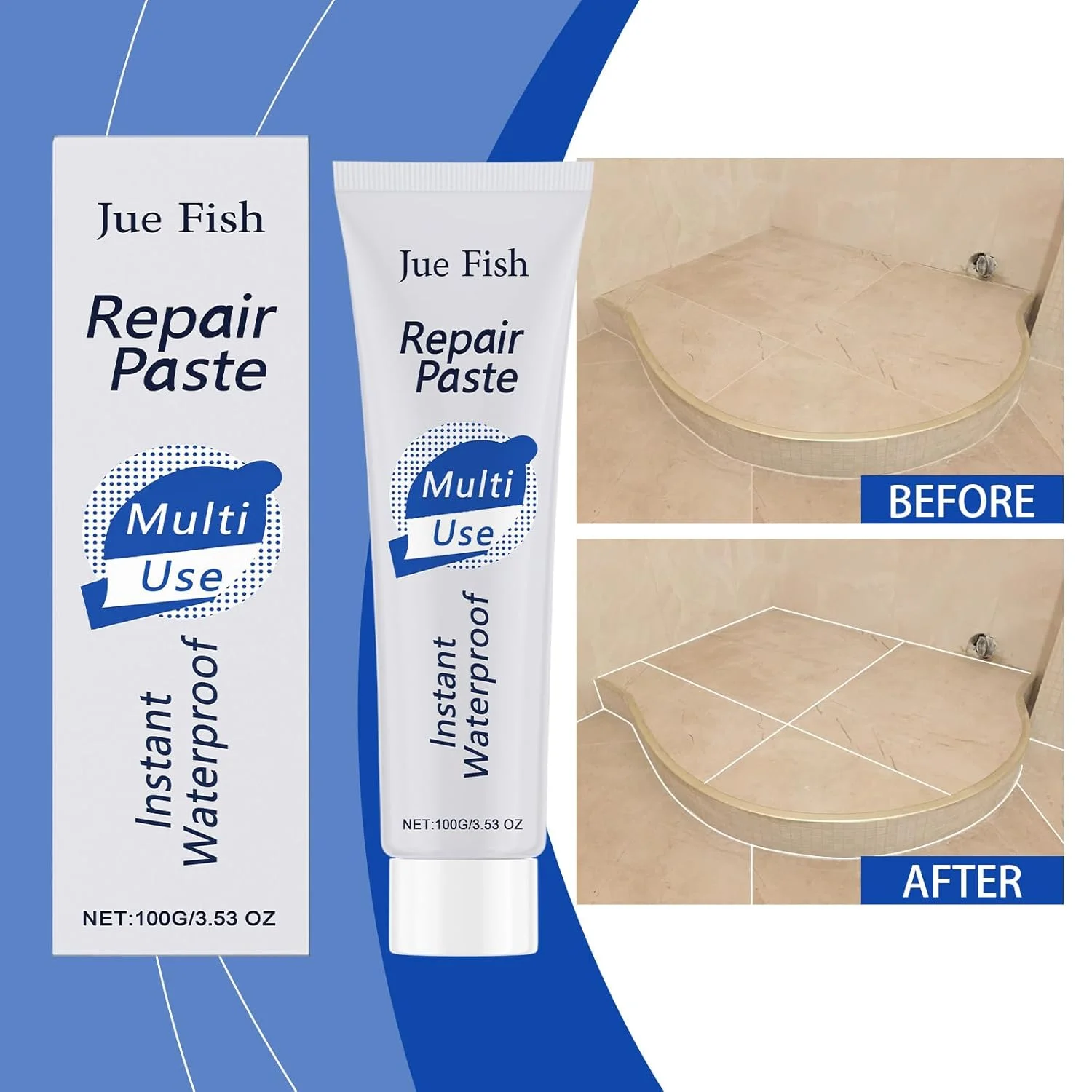 ژل چسب فوق العاده فوری ضد آب برای تعمیرات، خمیر اضافی برای تعمیر کاشی، سرامیک و تمام مصالح ساختمانی