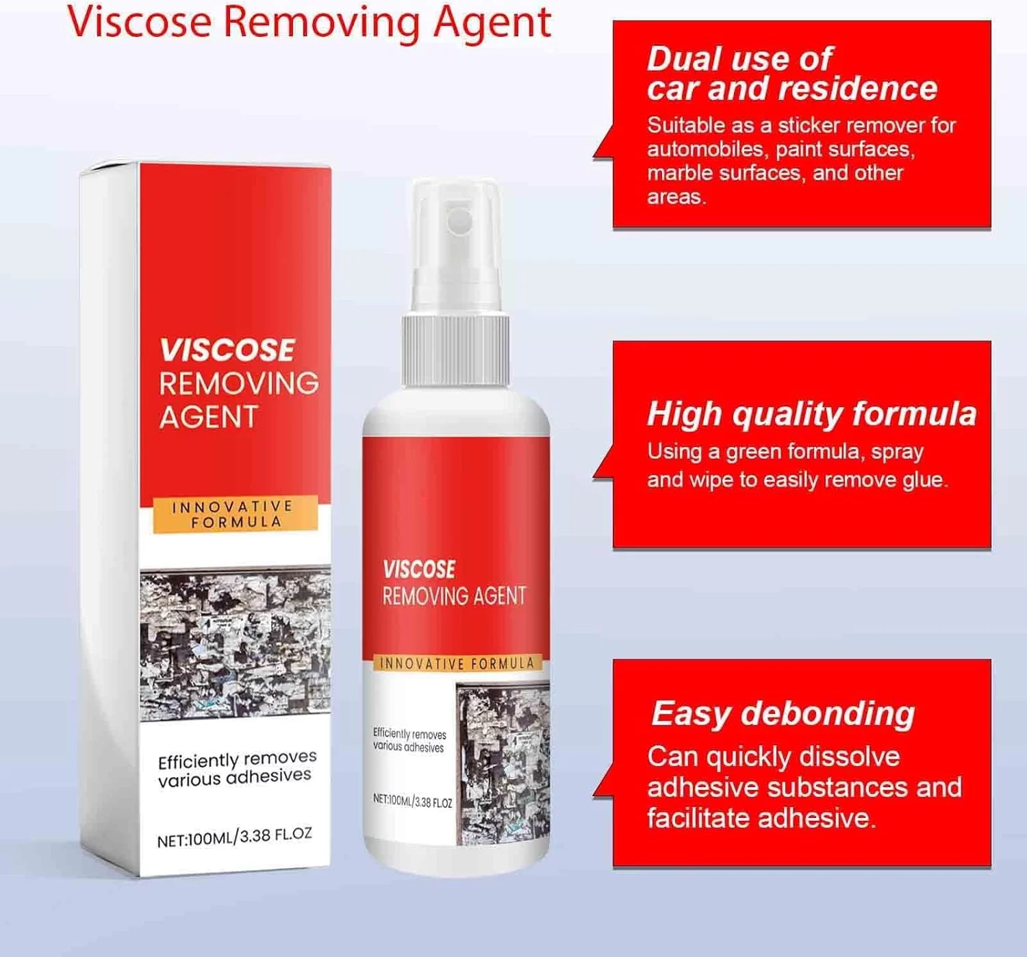 محلول پاک کننده چسب چند منظوره KASTWAVE، پاک کننده چسب خودرو، تمیز کننده برچسب و نوار دو طرفه، برای خودرو، شیشه، پلاستیک و فلز، محلول سریع الاثر برای از بین بردن بقایای چسب برای خانه و خودرو (100 میلی لیتر)