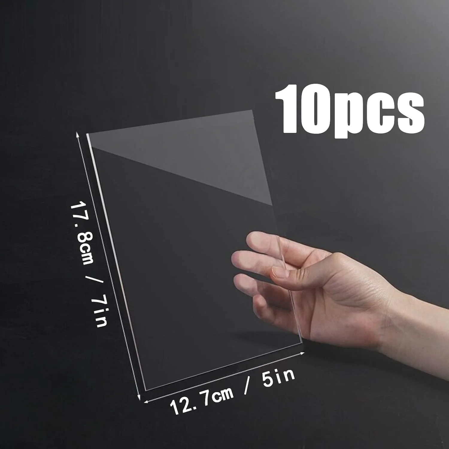 ورق اکریلیک KASTWAVE، بسته 10 عددی ورق پلکسی گلاس شفاف، ورق پلاستیکی 1 میلی متری برای نقاشی، جایگزینی شیشه قاب عکس، تخته های پانل مربعی، ویترین نمایش، چاپ، کاردستی DIY (18x13 سانتی متر)