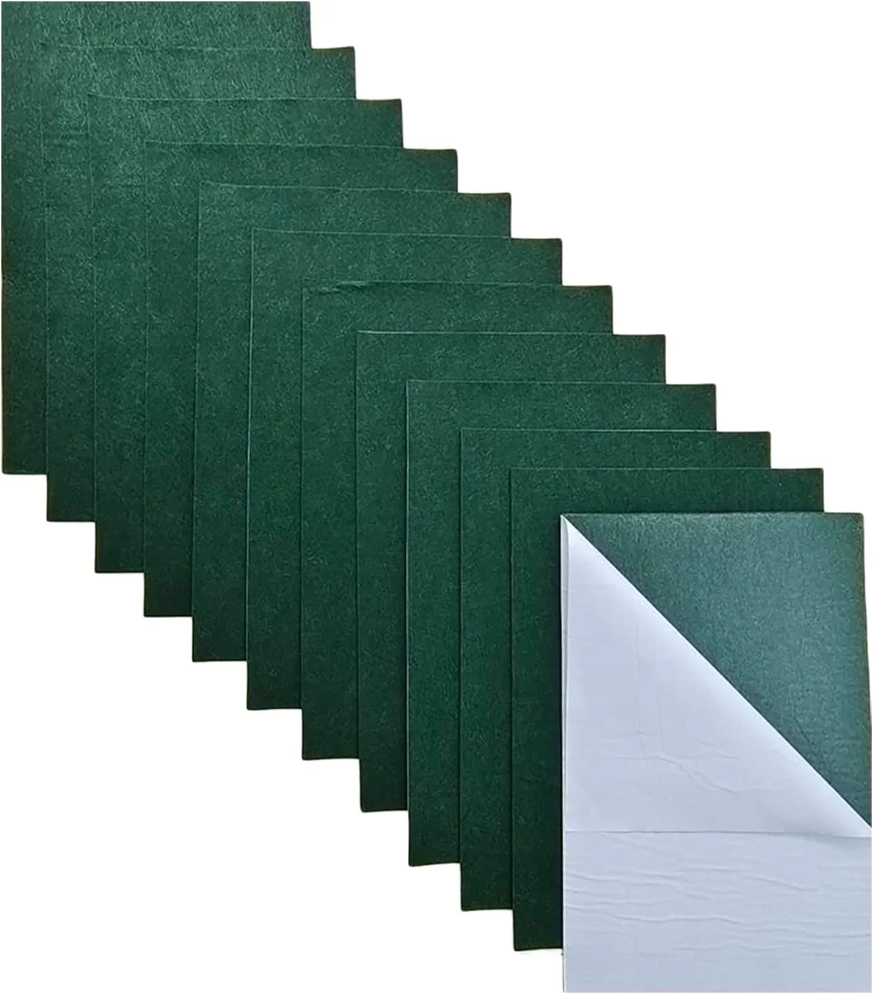 برگه‌های نمدی خود چسب Jtnohx، 11 تکه نمدی سفت و چسبنده، 20x30 سانتی‌متر با پشت چسب‌دار برای صنایع دستی، آستر کشو برای جعبه جواهرات DIY (سبز)