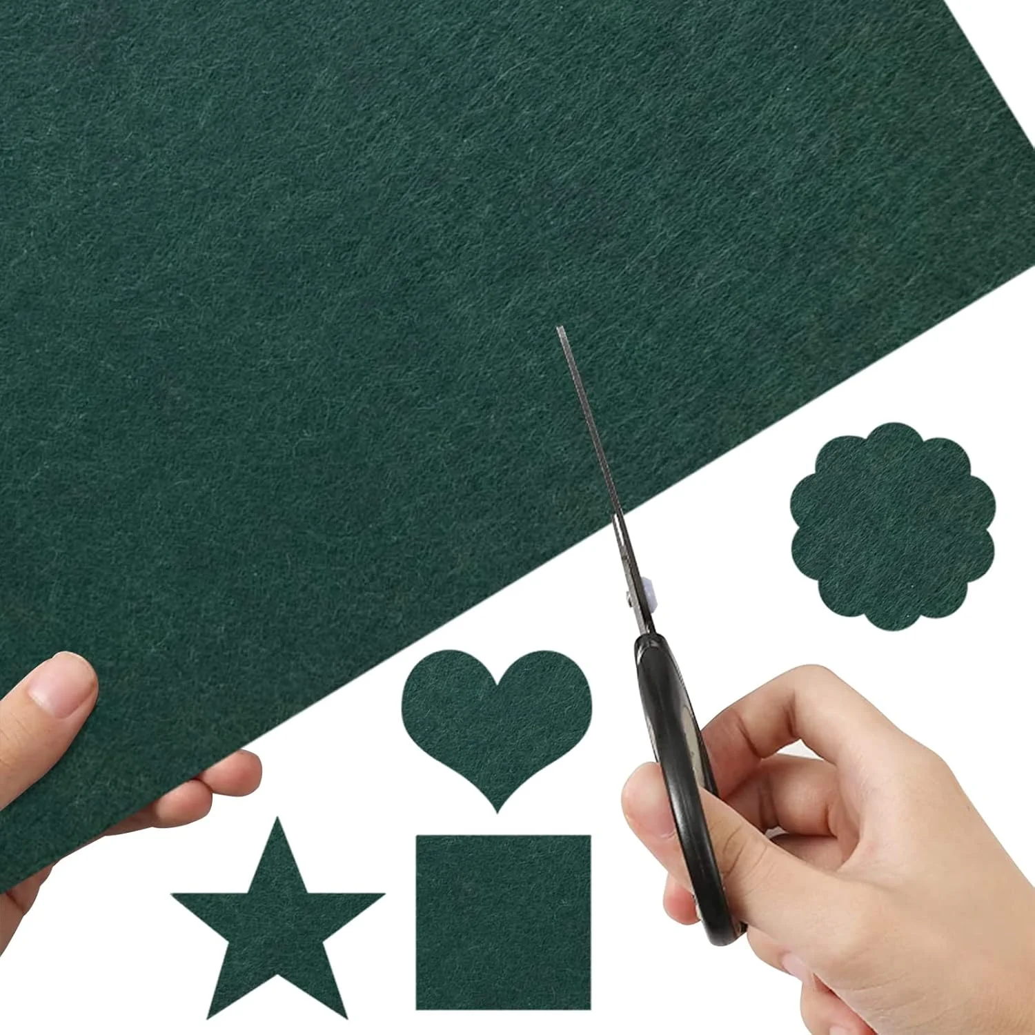 برگه‌های نمدی خود چسب Jtnohx، 11 تکه نمدی سفت و چسبنده، 20x30 سانتی‌متر با پشت چسب‌دار برای صنایع دستی، آستر کشو برای جعبه جواهرات DIY (سبز)