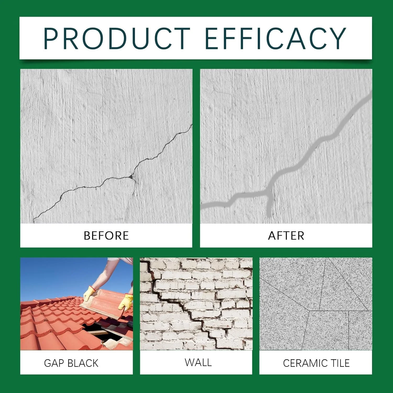 چسب تعمیر چند منظوره KASTWAVE برای درزهای کف و دیوار، چسب درزگیر سریع خشک شونده و مقاوم در برابر آب و هوا، چسبندگی قوی برای بتن، کاشی، چوب، استفاده در فضای داخلی و خارجی (سبز 100 گرمی)