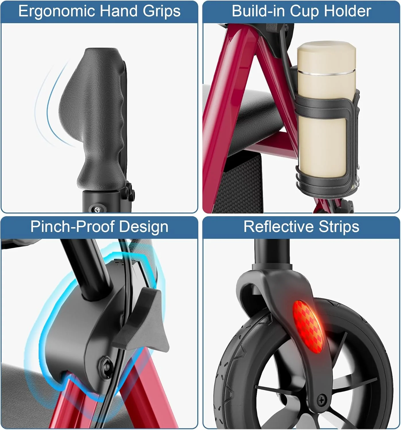 واکر سالمندان هوملند با صندلی، واکر رولیتور تاشو، فریم آلومینیومی تقویت شده، چرخ های لاستیکی بزرگ 8 اینچی برای تمام سطوح، واکر چرخدار سبک وزن با قابلیت تنظیم ارتفاع واکر سالمندان هوملند با صندلی، واکر رولیتور تاشو، فریم آلومینیومی تقویت شده، چرخ های لاستیکی بزرگ 8 اینچی برای تمام سطوح، واکر چرخدار سبک وزن با قابلیت تنظیم ارتفاع