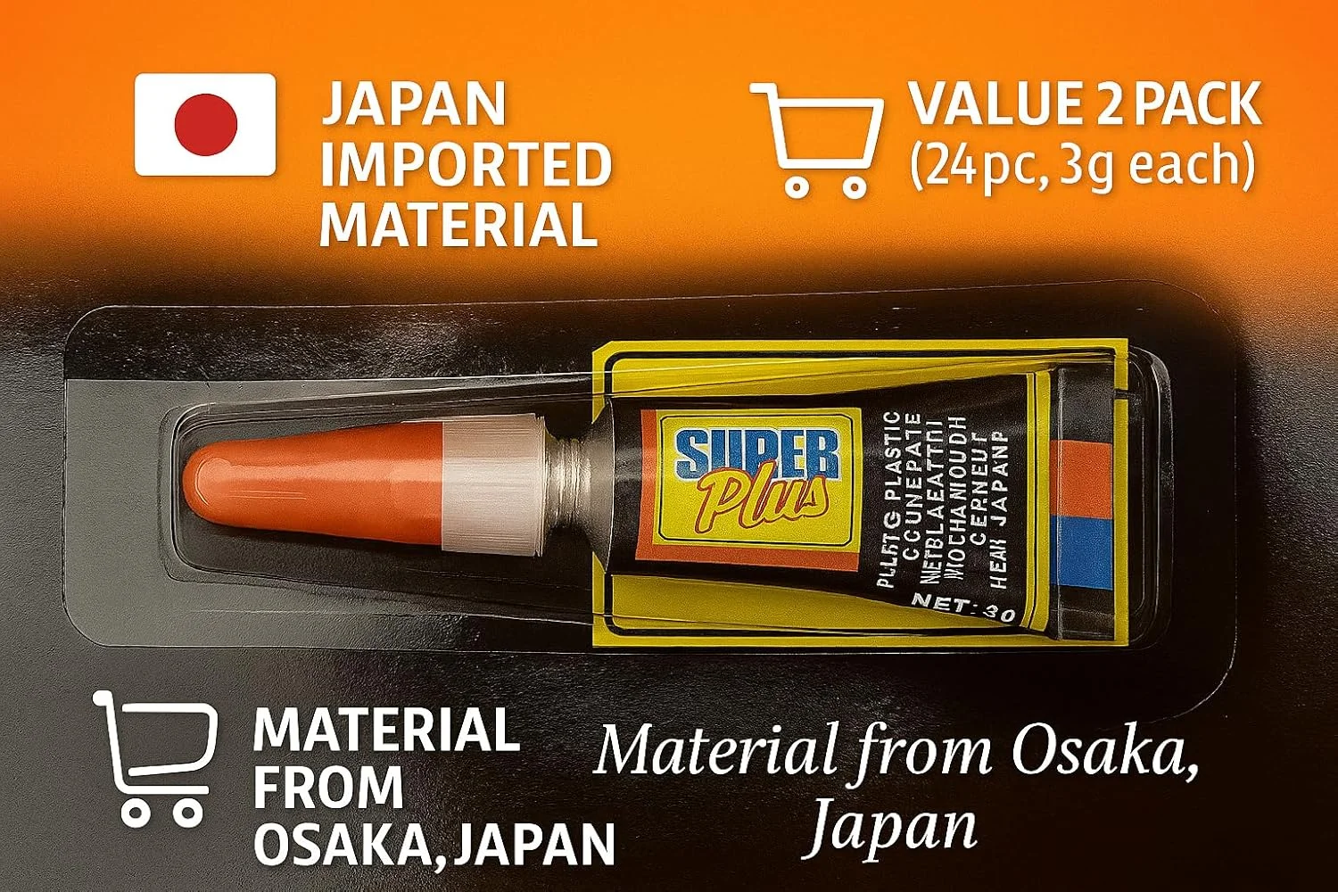 چسب فوق العاده قوی PRIMEBLY، خشک شدن سریع | بسته 2 عددی - 24 عدد (3 گرمی) | چسب قوی و فوری برای اتصال فلز، شیشه، پلاستیک، چوب و صنایع دستی و تعمیرات چند منظوره