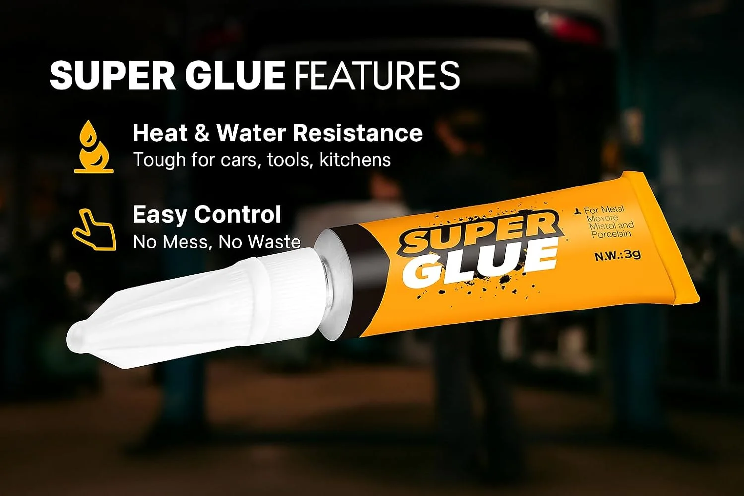 چسب قطره ای قوی PRIMEBLY بسته 12 عددی (3 گرمی) | چسب فوری برای چوب، سرامیک، شیشه، چرم، پلاستیک و صنایع دستی DIY