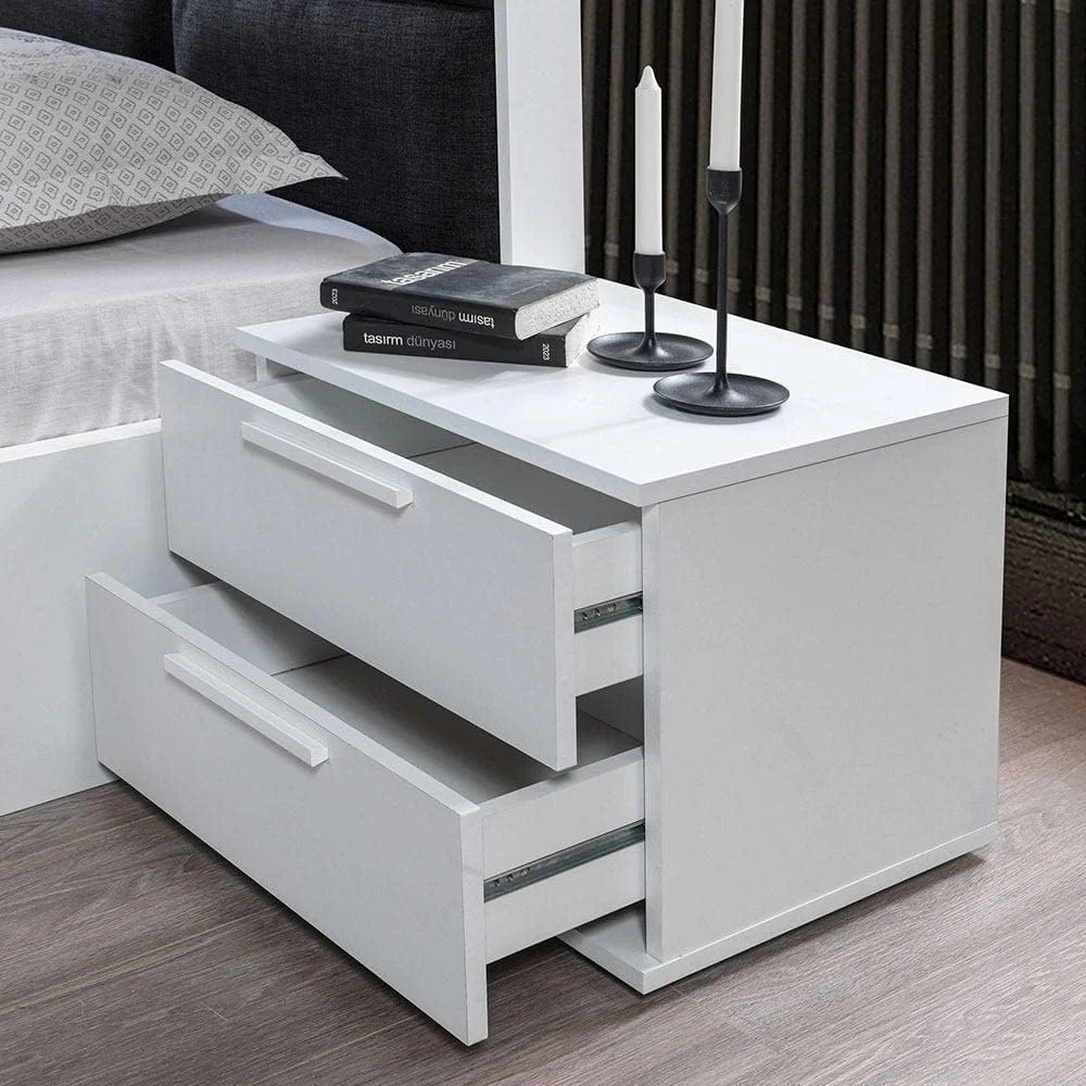 میز کنار تختی Serenity Danube Home | میز کنار تختی چند منظوره | میز کنار تختی کم جا برای نگهداری وسایل | مبلمان مدرن برای اتاق خواب، اتاق نشیمن - L55xW41xH43.5 سانتی متر - سفید/مشکی میز کنار تختی Serenity Danube Home | میز کنار تختی چند منظوره | میز کنار تختی کم جا برای نگهداری وسایل | مبلمان مدرن برای اتاق خواب، اتاق نشیمن - L55xW41xH43.5 سانتی متر - سفید/مشکی