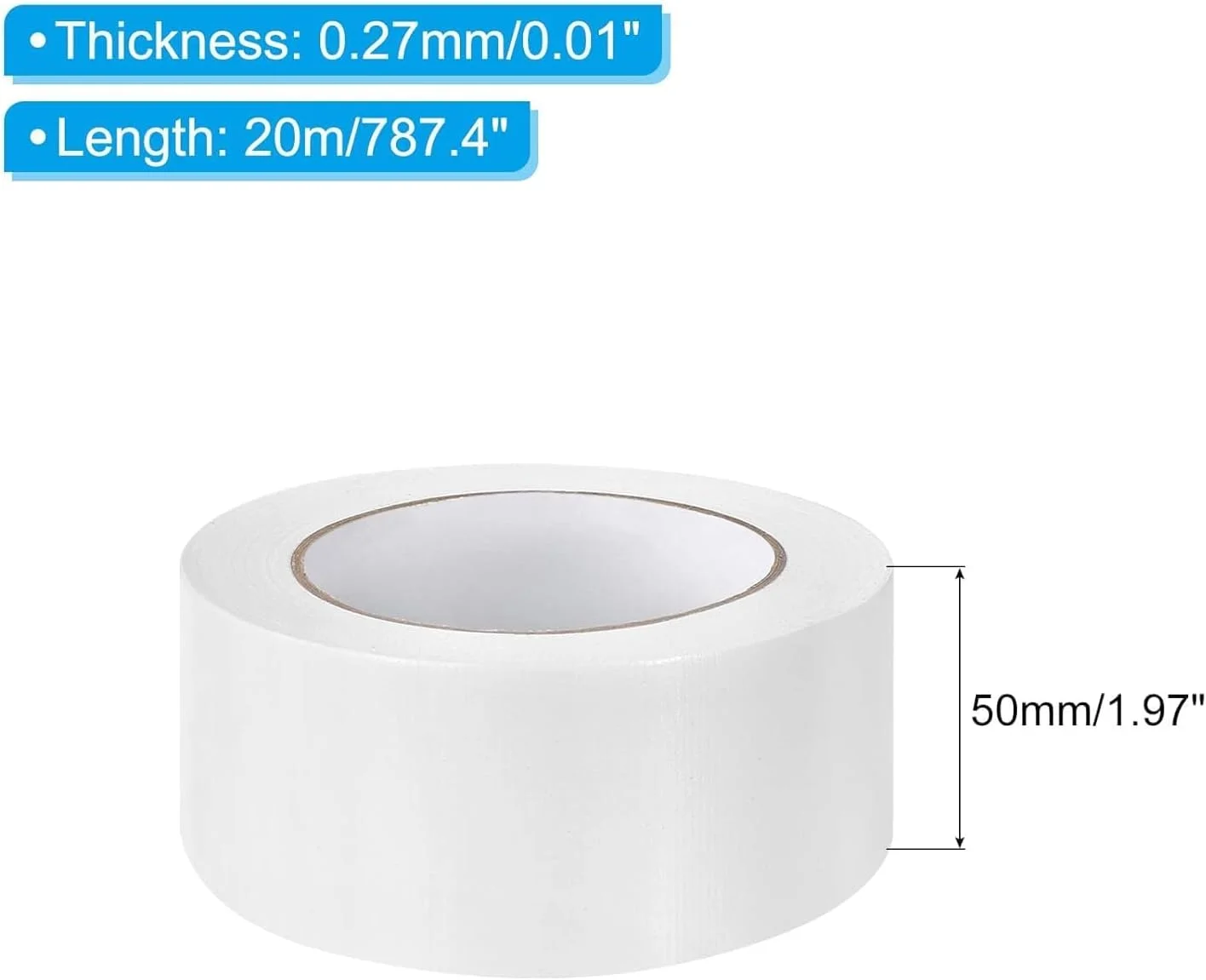 نوار چسب لوله کشی حرفه ای و سنگین، سفید، 5 سانتی متر x 10 متر، ضد آب، چسبندگی قوی، بدون اثر چسب، پاره شدن آسان با دست برای مصارف صنعتی، حرفه ای، تعمیرات منزل، صنایع دستی داخلی، بسته بندی، HV (2 رول)