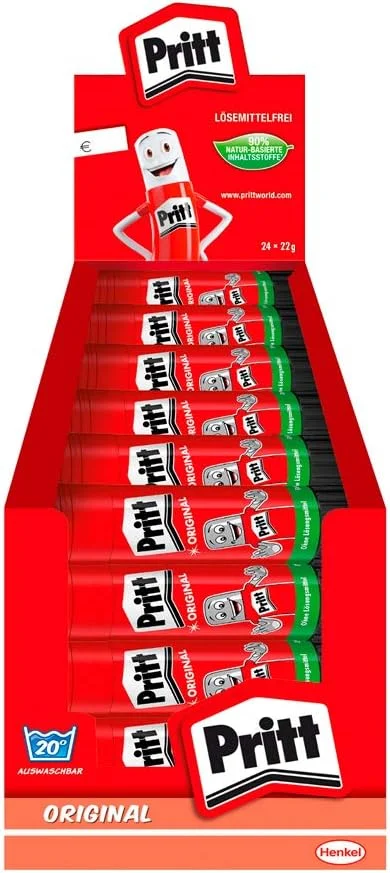 جعبه استند چسب ماتیکی پریت مدل PKS22 شامل 24 عدد چسب ماتیکی، اورجینال، 22 گرمی