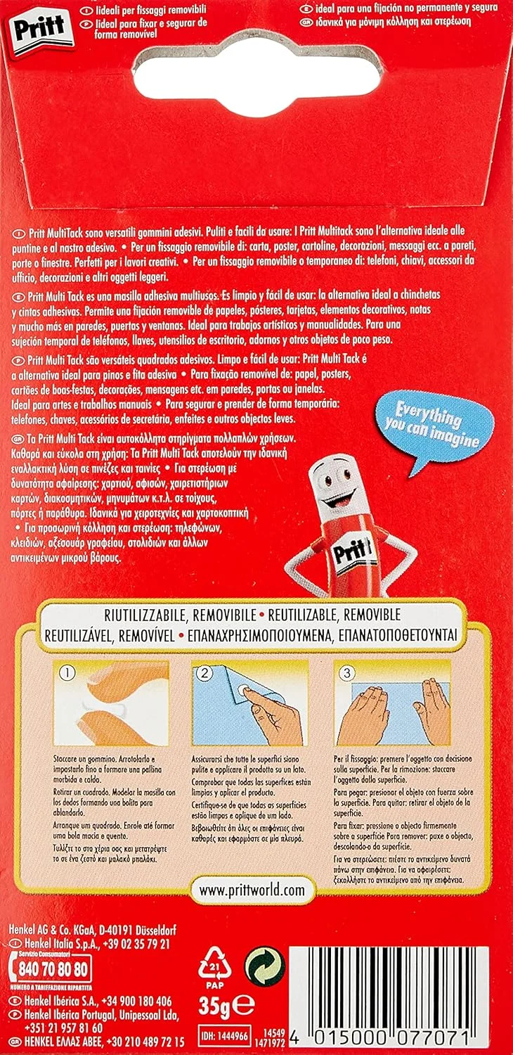 خمیر چسبی چند منظوره پریت (بسته 65 عددی) خمیر چسبی چند منظوره پریت (بسته 65 عددی)