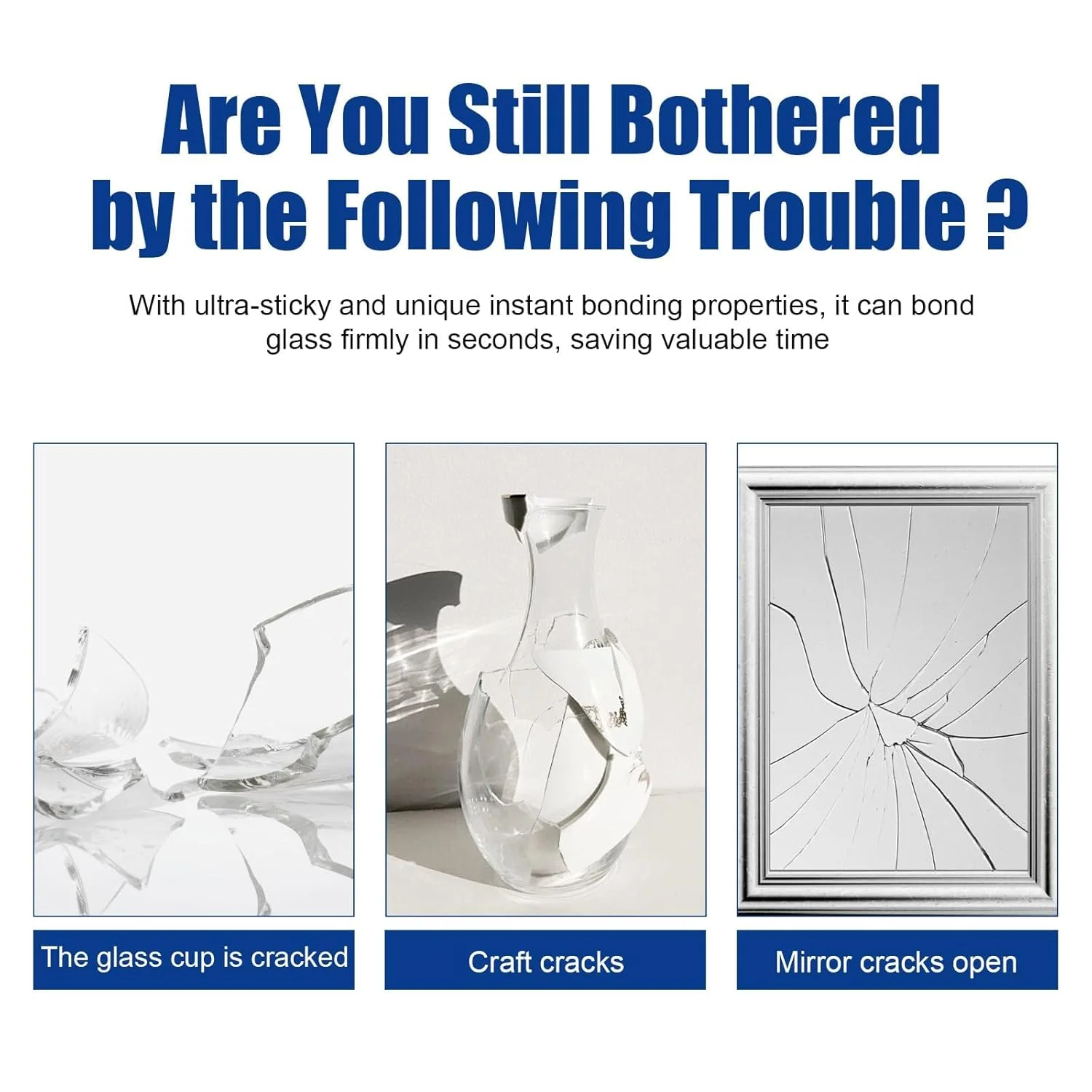 چسب تعمیر شیشه حرفه ای، اتصال بین شیشه و شیشه، شیشه و سایر مواد، ویسکوزیته فوق العاده قوی، ایمن و غیر سمی، ایده آل برای تمام سطوح شیشه ای - چسب شیشه، چسب فوق العاده