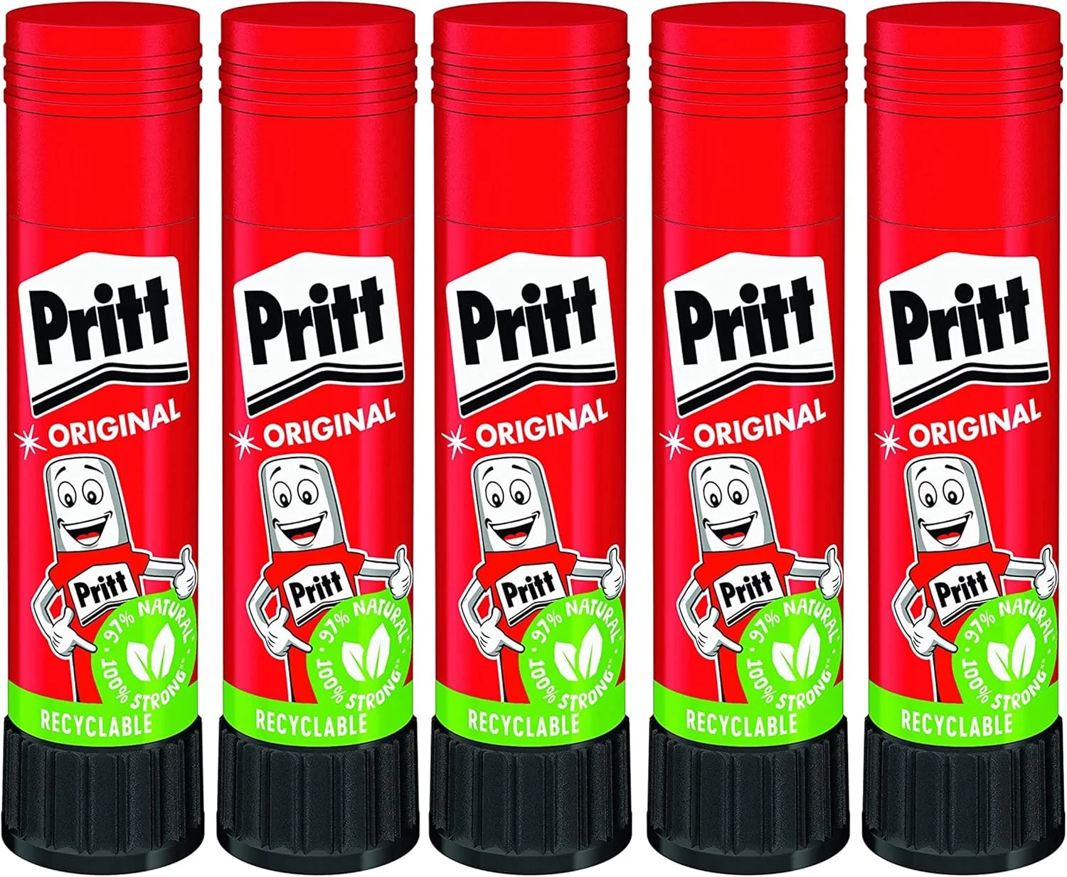 چسب ماتیکی پریت، چسب ایمن و مناسب کودکان برای هنر و کاردستی، چسب قوی برای لوازم مدرسه و اداری، 5 عدد در بسته 11 گرمی