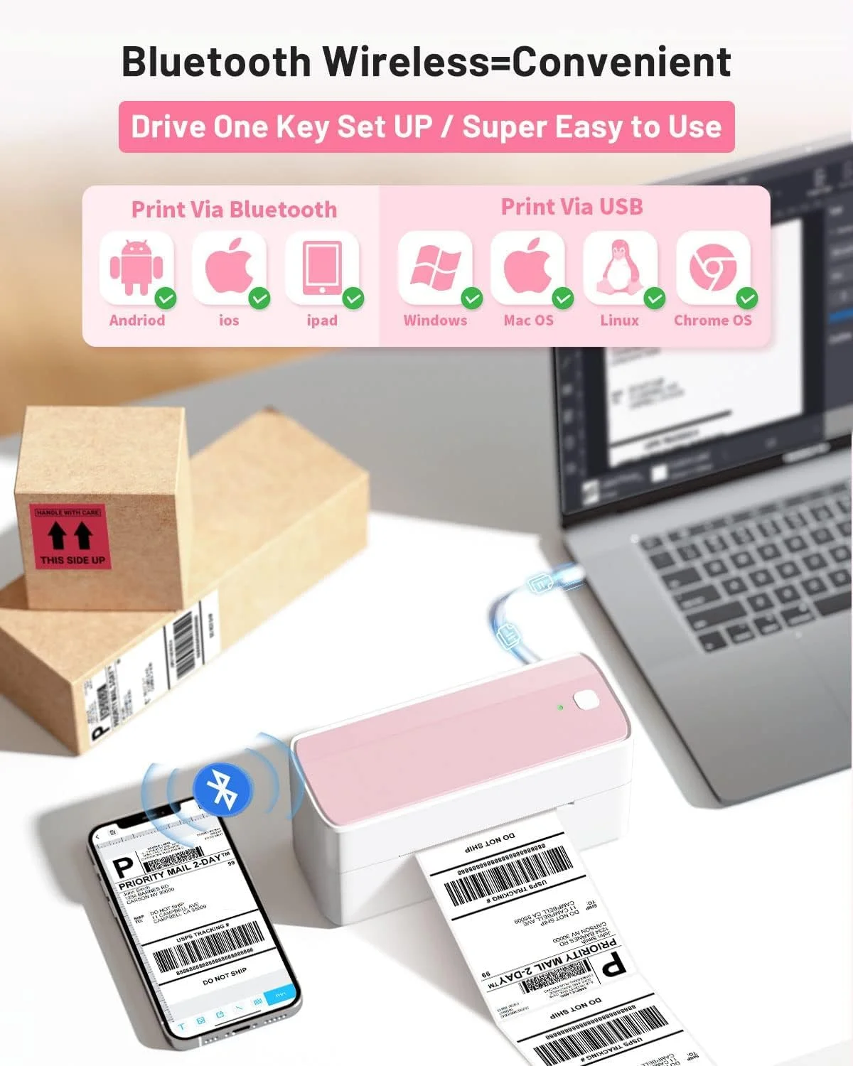 چاپگر حرارتی برچسب بلوتوثی Phomemo برای برچسب حمل و نقل - چاپگر برچسب حمل و نقل بی سیم سازگار با iOS&Android&PAD&PC، به طور گسترده برای آمازون، Ebay، Shopify، TikTok، Etsy، USPS، FedEx، DHL استفاده می شود چاپگر حرارتی برچسب بلوتوثی Phomemo برای برچسب حمل و نقل - چاپگر برچسب حمل و نقل بی سیم سازگار با iOS&Android&PAD&PC، به طور گسترده برای آمازون، Ebay، Shopify، TikTok، Etsy، USPS، FedEx، DHL استفاده می شود
