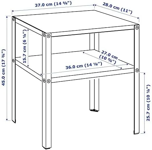 میز پاتختی ایکیا مدل Knarrevik، مشکی، 14 5/8x11 اینچ میز پاتختی ایکیا مدل Knarrevik، مشکی، 14 5/8x11 اینچ