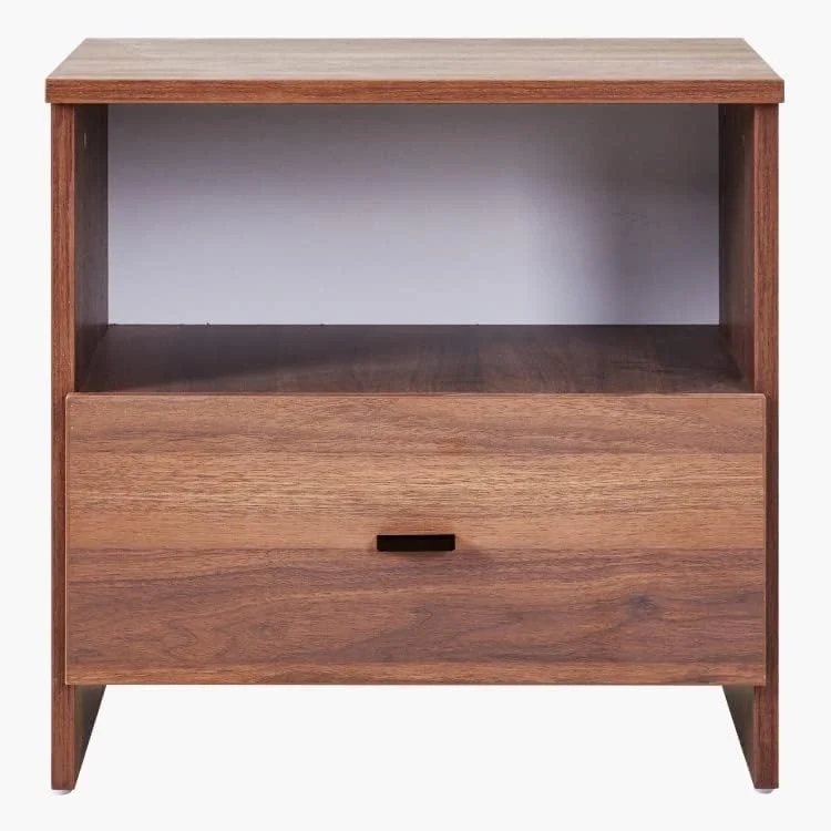 میز کنار تختی یک کشو Home Box Patara ابعاد 48 x 46.6 سانتی متر - قهوه ای