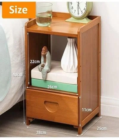 میز کنار تختی مدرن C&C Home – میز شب شیک با کشو و قفسه باز برای نگهداری وسایل اتاق خواب، 28x25x40 سانتی متر میز کنار تختی مدرن C&C Home – میز شب شیک با کشو و قفسه باز برای نگهداری وسایل اتاق خواب، 28x25x40 سانتی متر