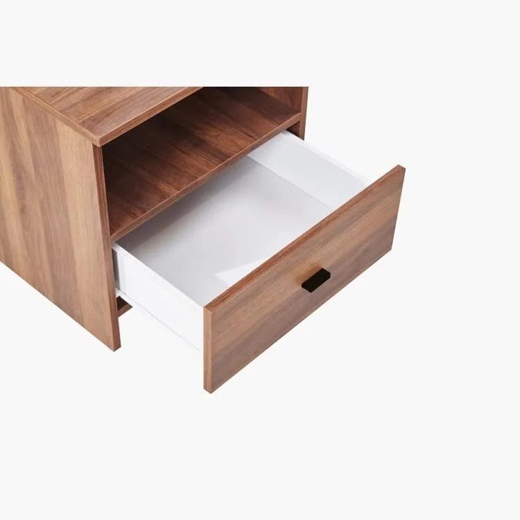 میز کنار تختی یک کشو Home Box Patara ابعاد 48 x 46.6 سانتی متر - قهوه ای