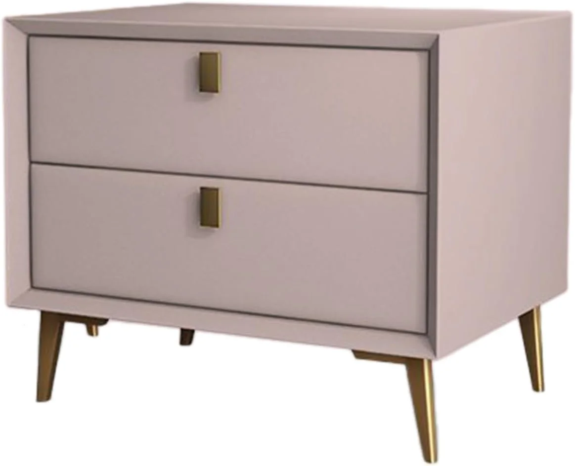 میز پاتختی چوبی KEPFITESE با روکش چرمی، میز کنار تختی مدرن اواسط قرن با 2 کشو، میز عسلی کوچک با قاب طلایی برای اتاق خواب، اتاق نشیمن (صورتی، 45x40x47 سانتی متر) میز پاتختی چوبی KEPFITESE با روکش چرمی، میز کنار تختی مدرن اواسط قرن با 2 کشو، میز عسلی کوچک با قاب طلایی برای اتاق خواب، اتاق نشیمن (صورتی، 45x40x47 سانتی متر)