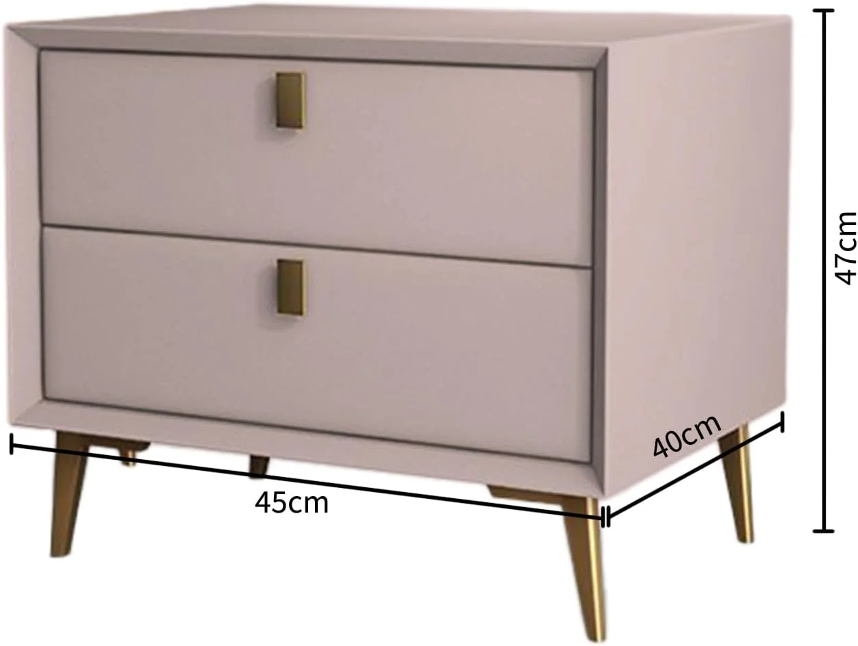 میز پاتختی چوبی KEPFITESE با روکش چرمی، میز کنار تختی مدرن اواسط قرن با 2 کشو، میز عسلی کوچک با قاب طلایی برای اتاق خواب، اتاق نشیمن (صورتی، 45x40x47 سانتی متر) میز پاتختی چوبی KEPFITESE با روکش چرمی، میز کنار تختی مدرن اواسط قرن با 2 کشو، میز عسلی کوچک با قاب طلایی برای اتاق خواب، اتاق نشیمن (صورتی، 45x40x47 سانتی متر)