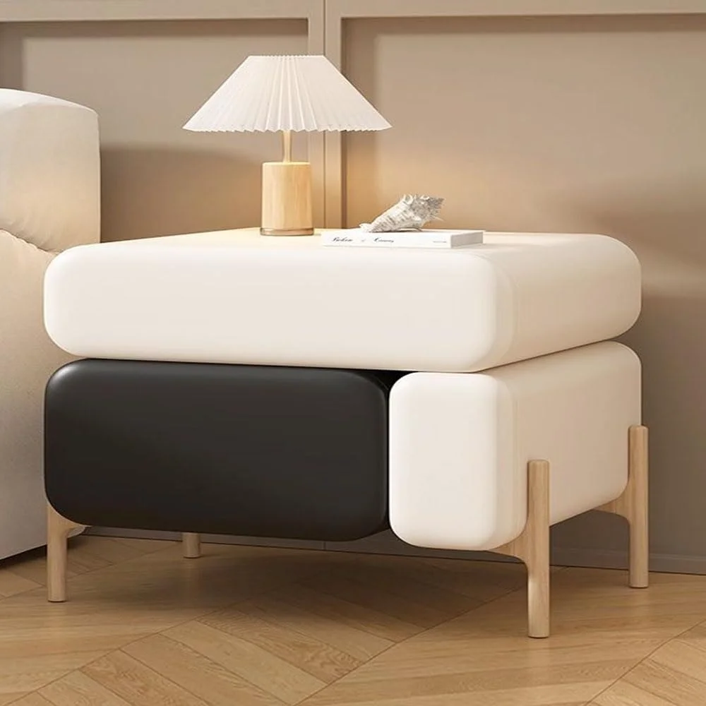 میز پاتختی سه کشو Kutis، مونتاژ شده، میز کنار تختی چند منظوره با گوشه های گرد و روکش چرمی، کابینت مدرن اتاق خواب 50x40x50 سانتی متر. میز پاتختی سه کشو Kutis، مونتاژ شده، میز کنار تختی چند منظوره با گوشه های گرد و روکش چرمی، کابینت مدرن اتاق خواب 50x40x50 سانتی متر.