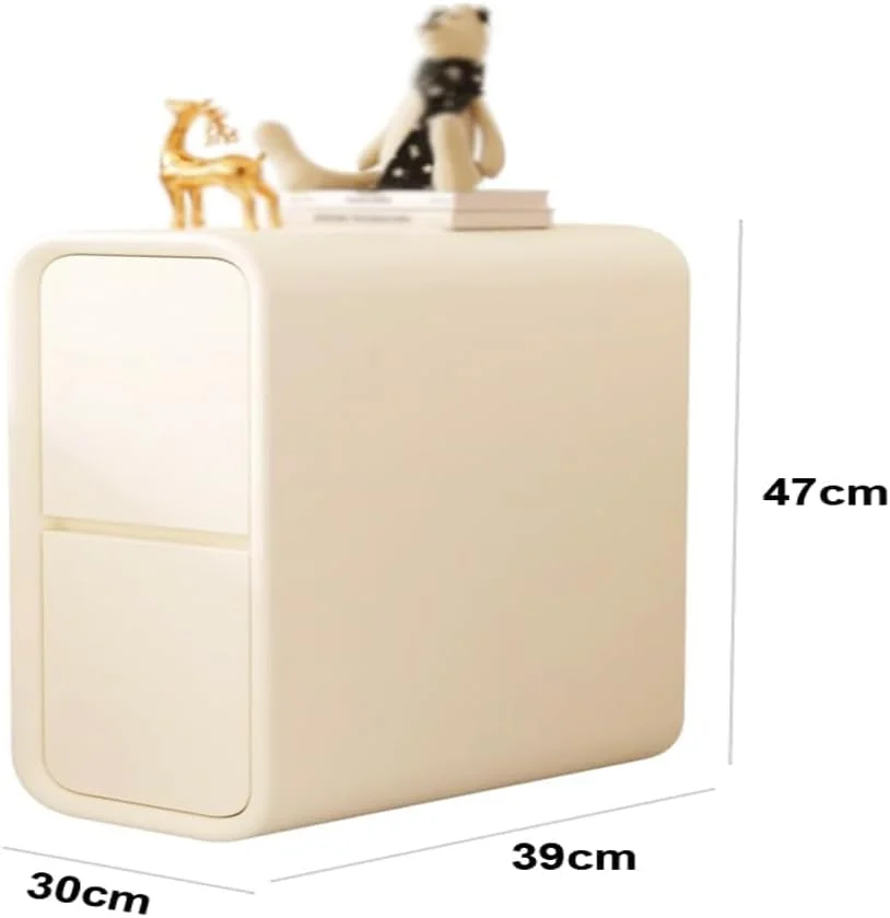 میز پاتختی مدرن Kutis با روکش چرم میکروفیبر، میز کنار تختی دارای 2 کشو، میز کنار مبلی چوبی سفید مناسب اتاق نشیمن و راهرو (بدون نیاز به نصب) میز پاتختی مدرن Kutis با روکش چرم میکروفیبر، میز کنار تختی دارای 2 کشو، میز کنار مبلی چوبی سفید مناسب اتاق نشیمن و راهرو (بدون نیاز به نصب)